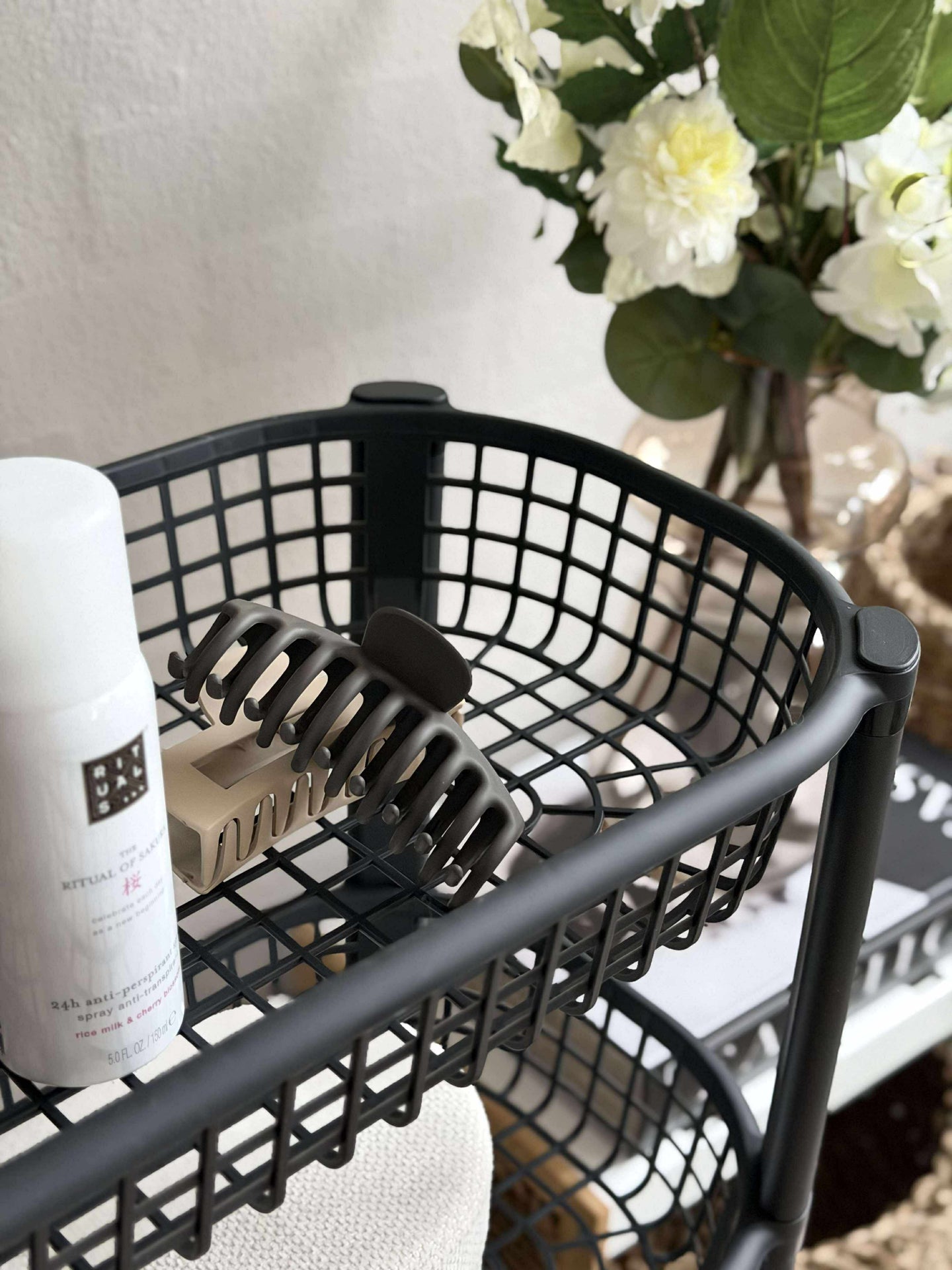 Rullvagn m. 4 korgar - Svart