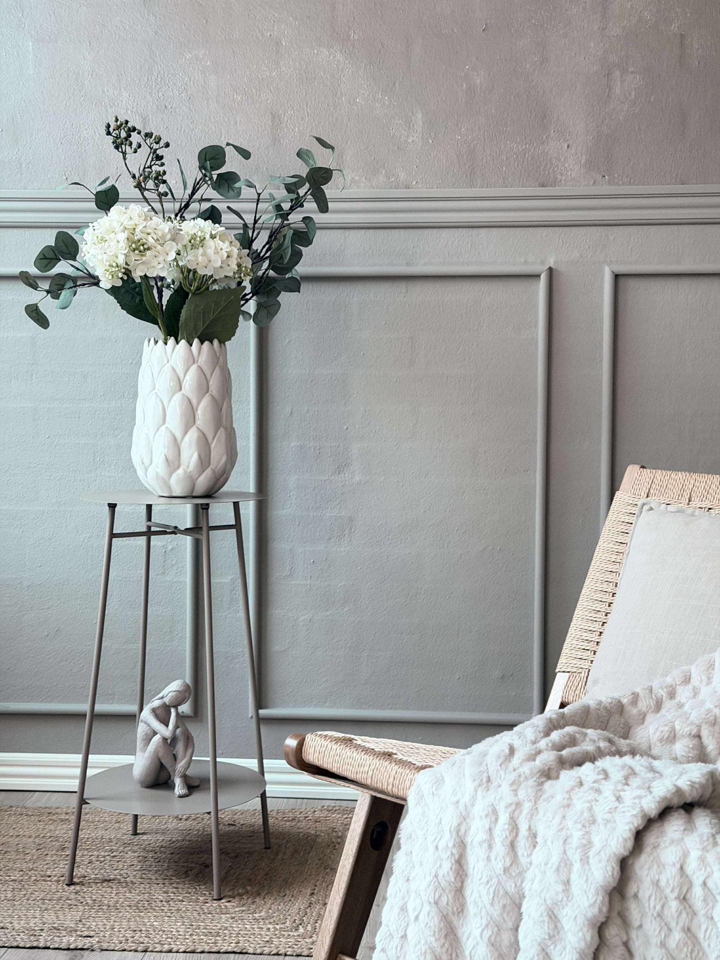 Sidobord med hylla - Taupe