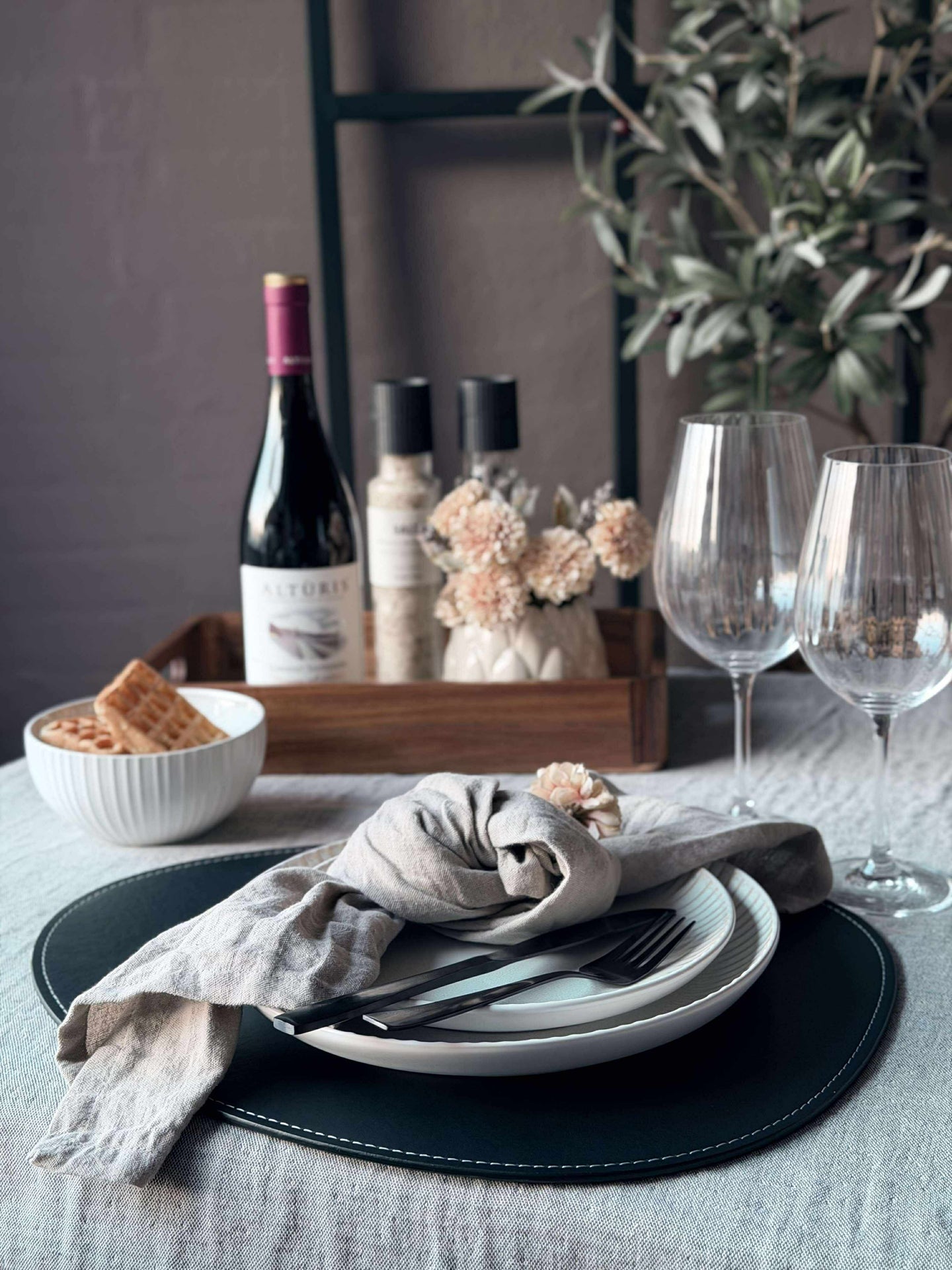 Oval bordsunderlägg - Svart