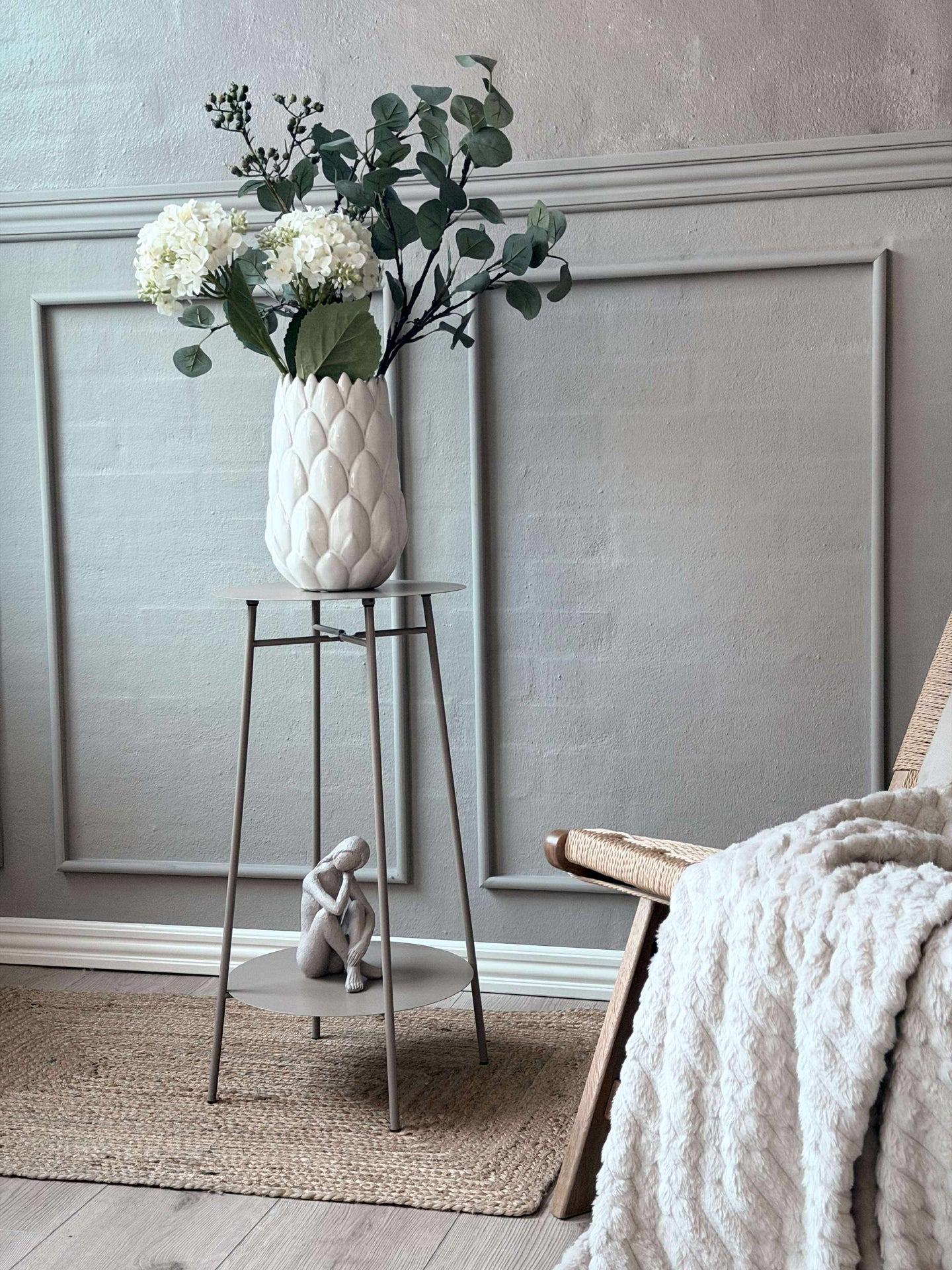 Sidobord med hylla - Taupe
