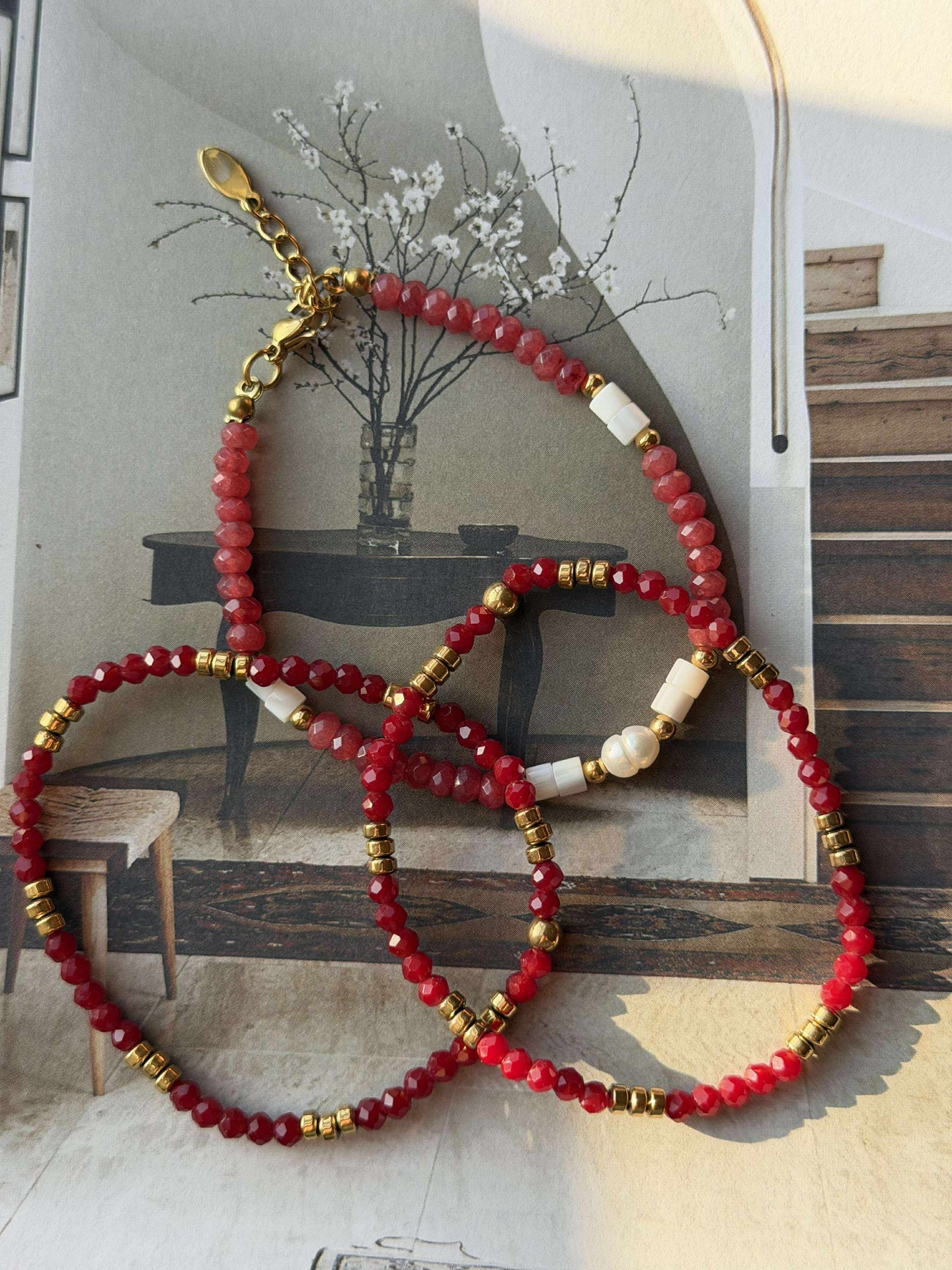 Armband Sarabella Berry – Set med 3 st