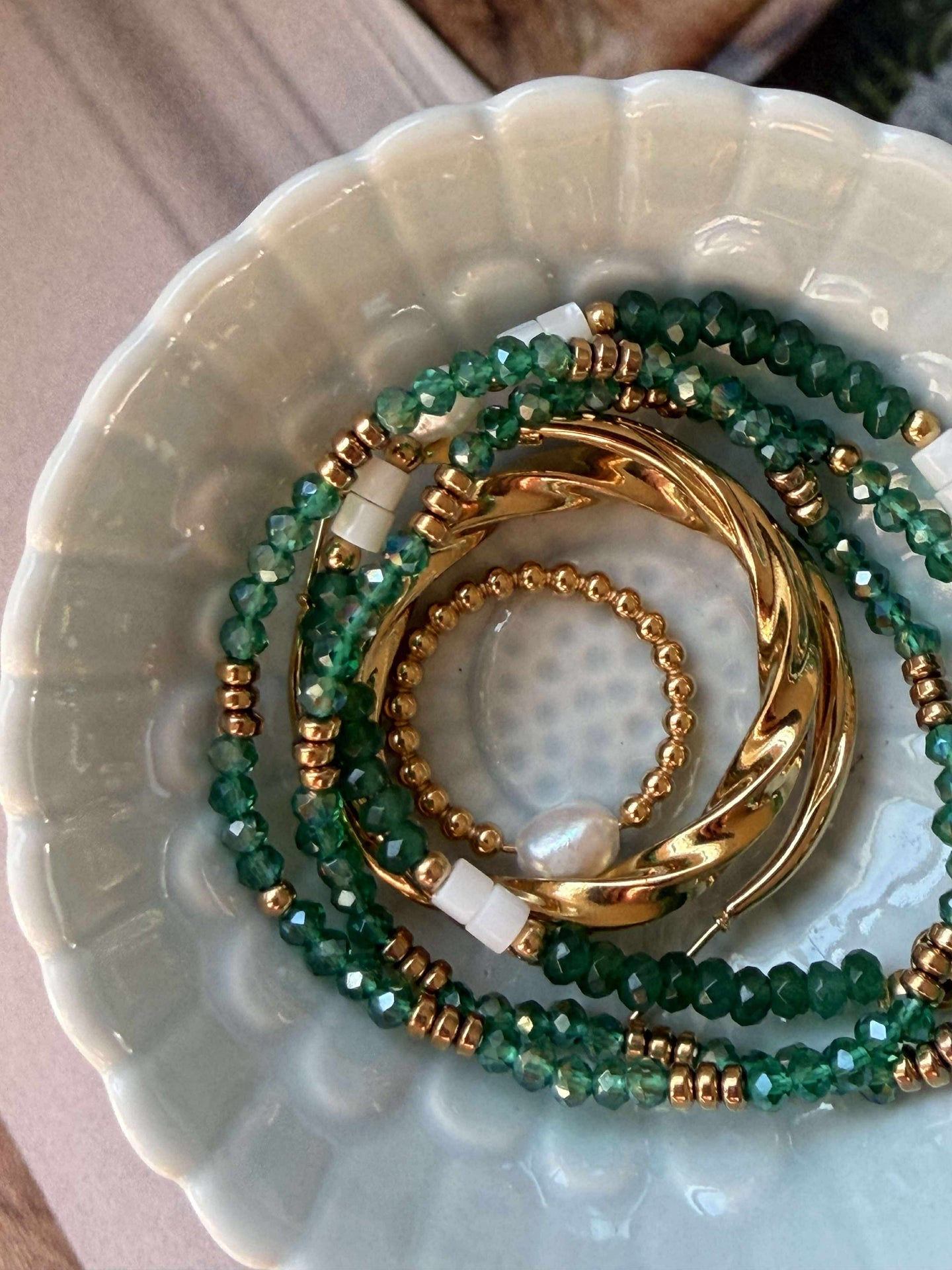 Armband Sarabella Emerald – Set med 3 st
