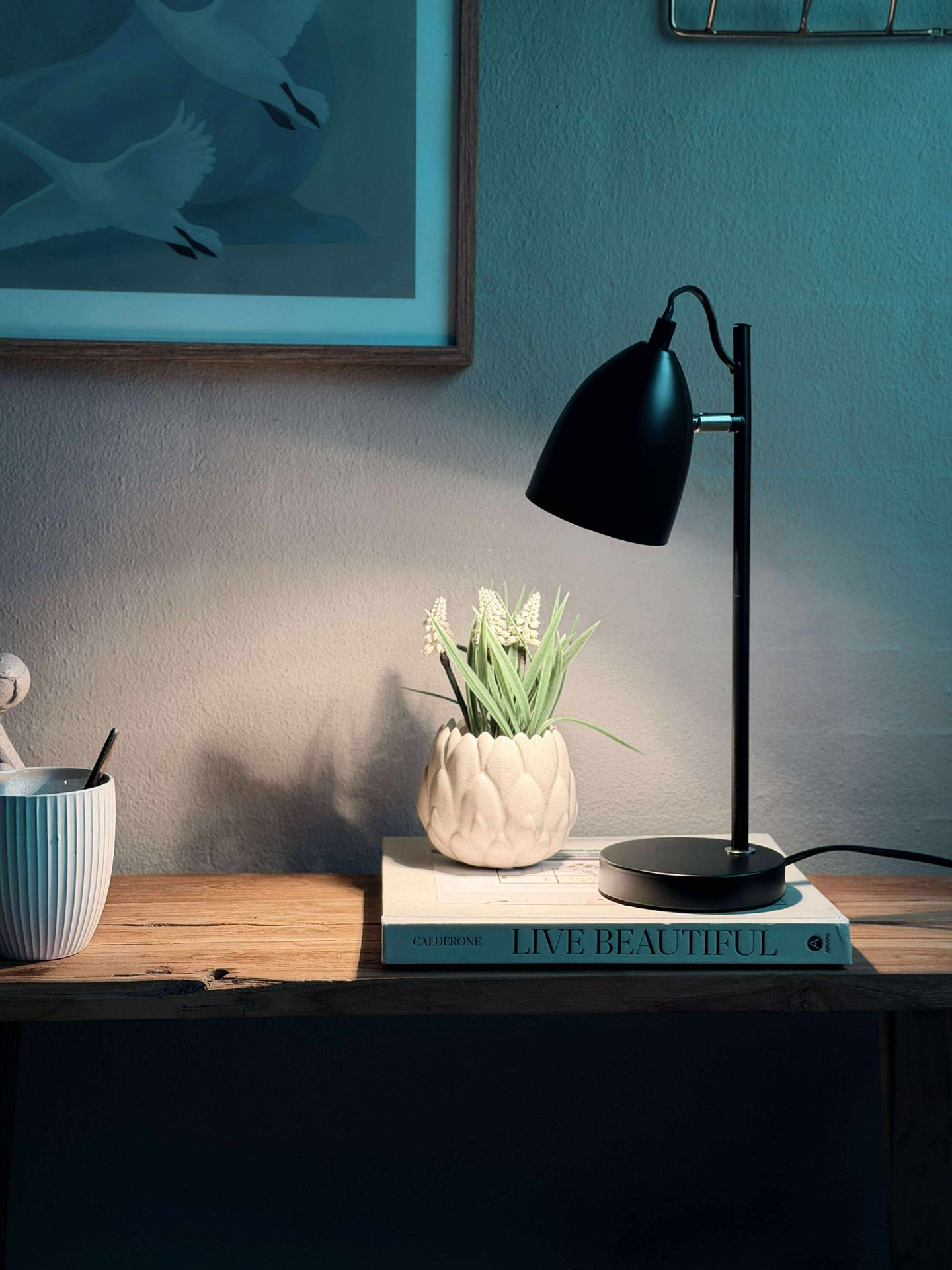 Bordslampa - Svart metall