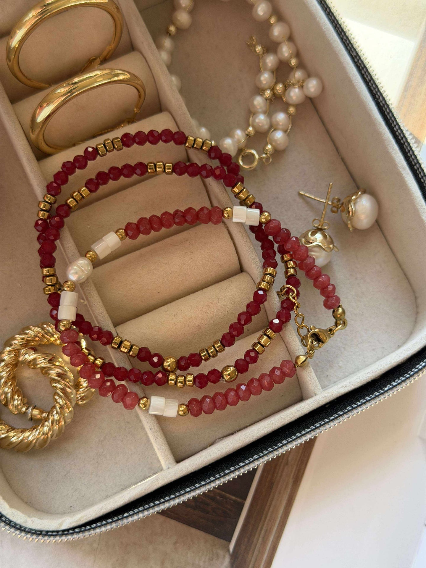 Armband Sarabella Berry – Set med 3 st