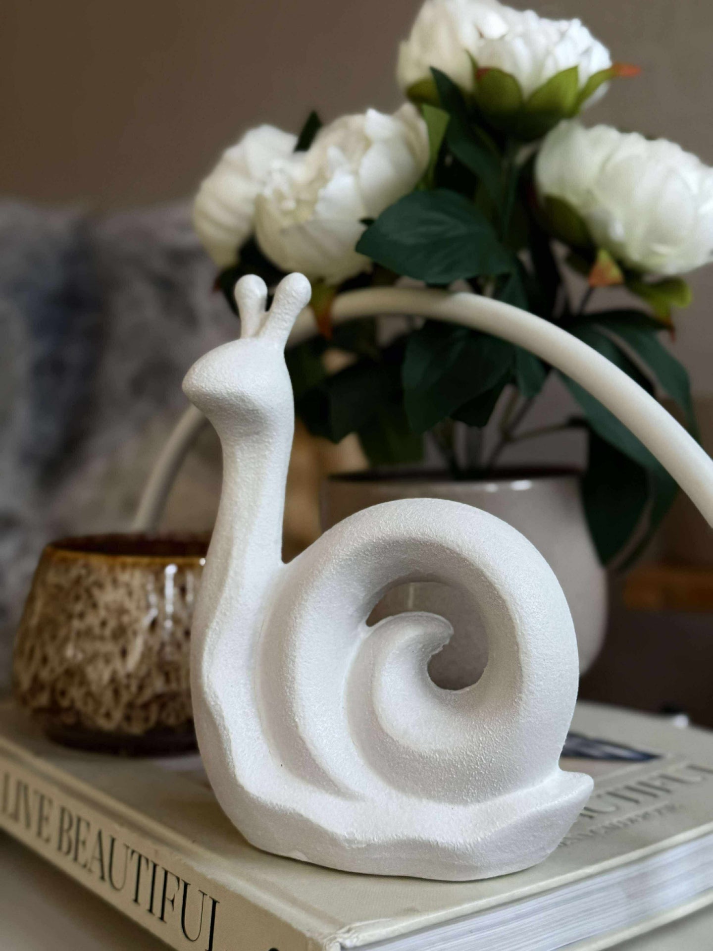 Dekorationssnäcka - Vit eller beige
