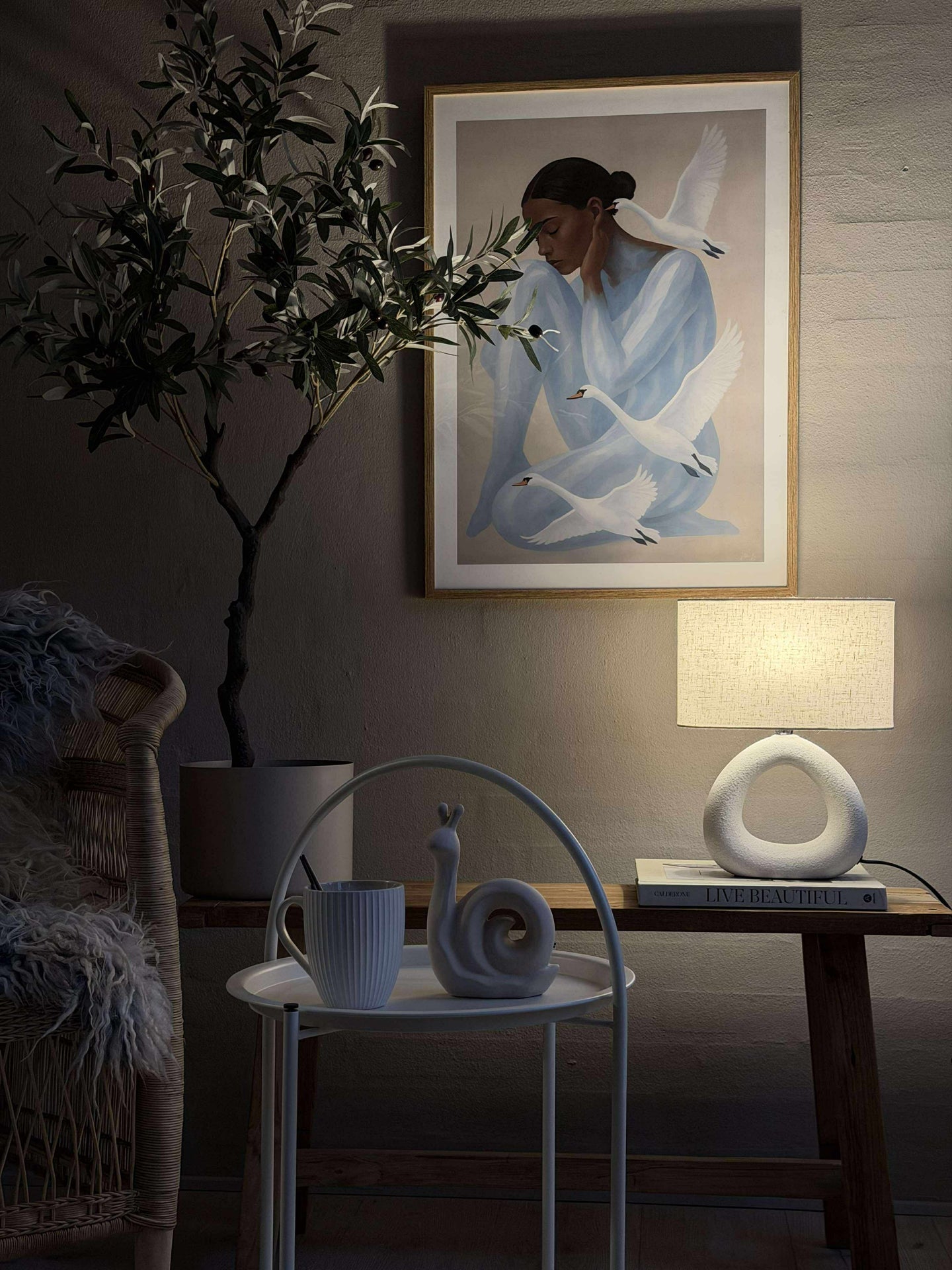 Bordslampa STONEWARE - Ljus Natur