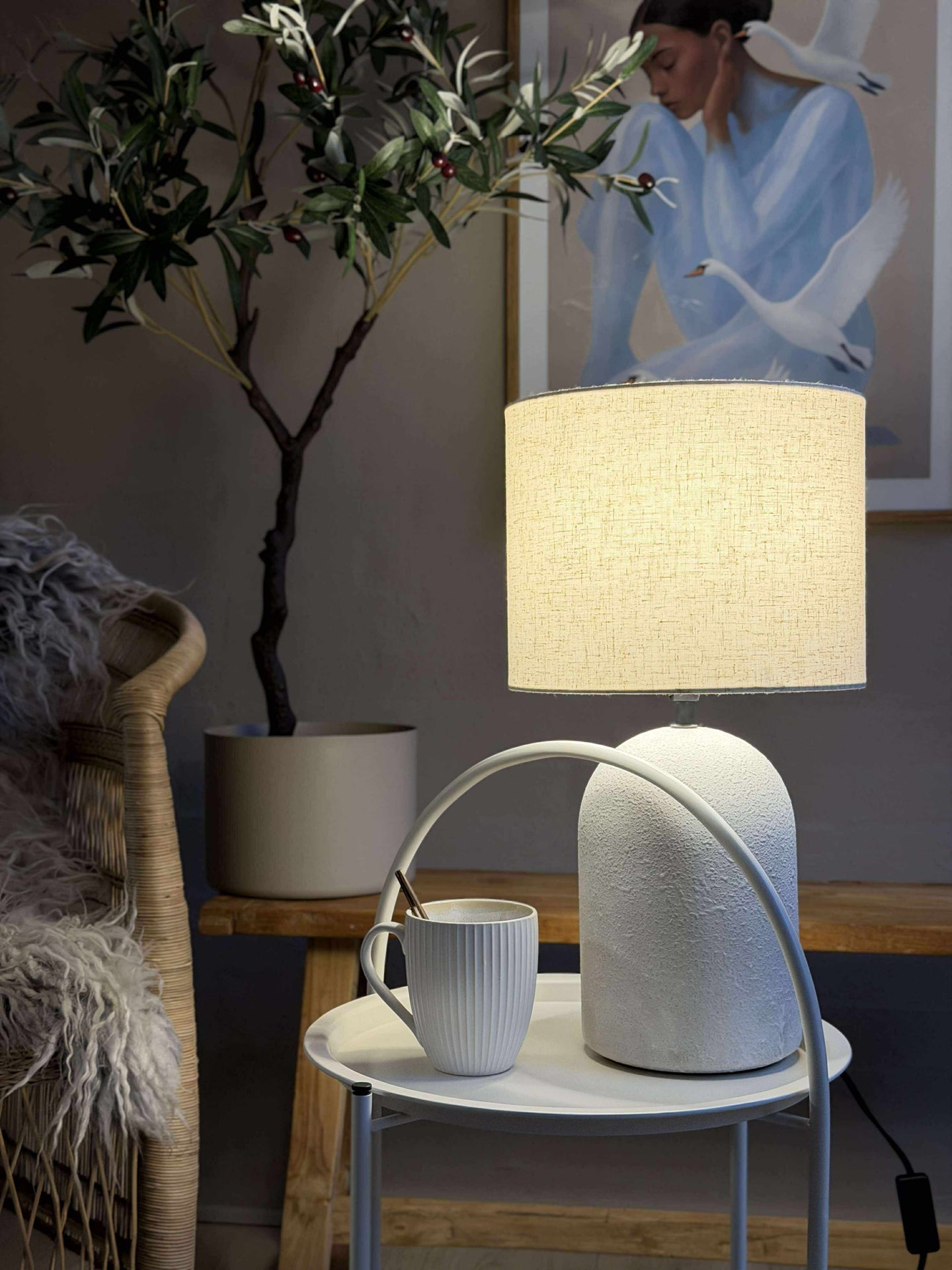 Bordslampa STONEWARE - Ljus natur