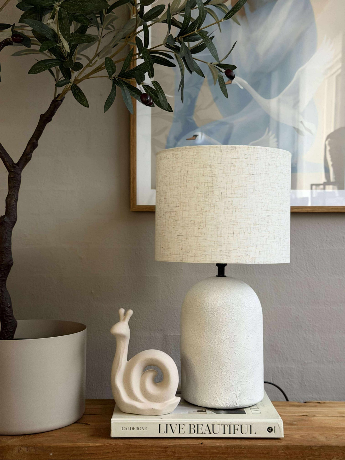 Bordslampa STONEWARE - Ljus natur