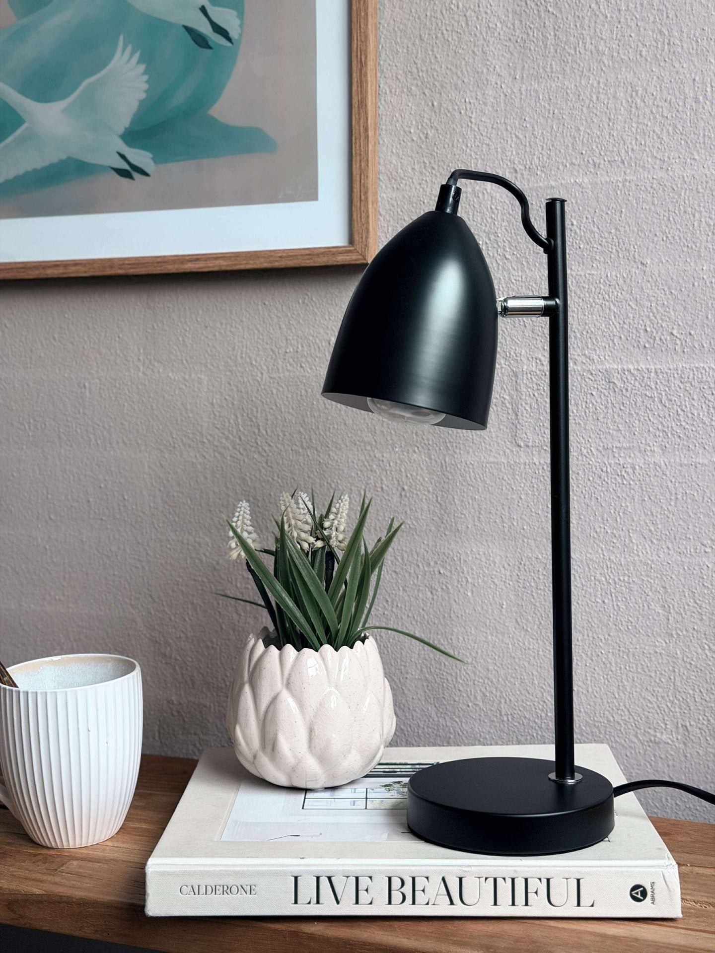 Bordslampa - Svart metall