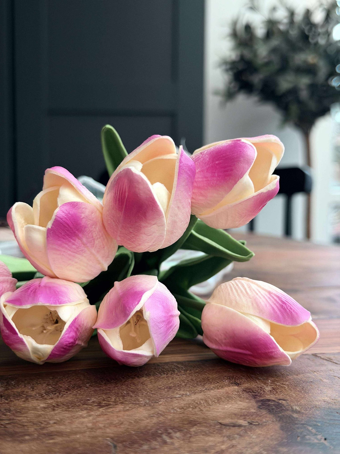 Tulpaner med ljus - Ljusrosa