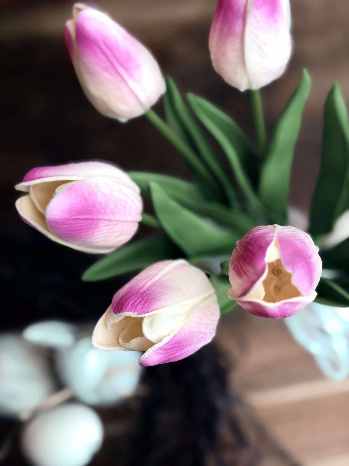 Tulpaner med ljus - Ljusrosa