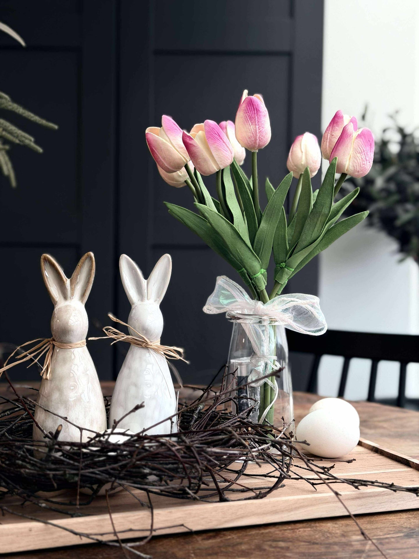 Tulpaner med ljus - Ljusrosa