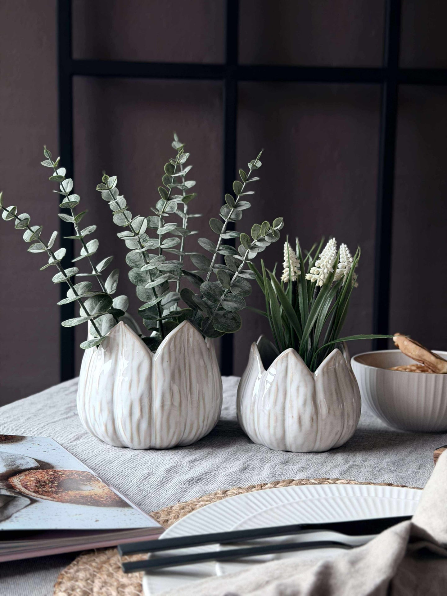 Örtkrukor TULIP white - Flera storlekar