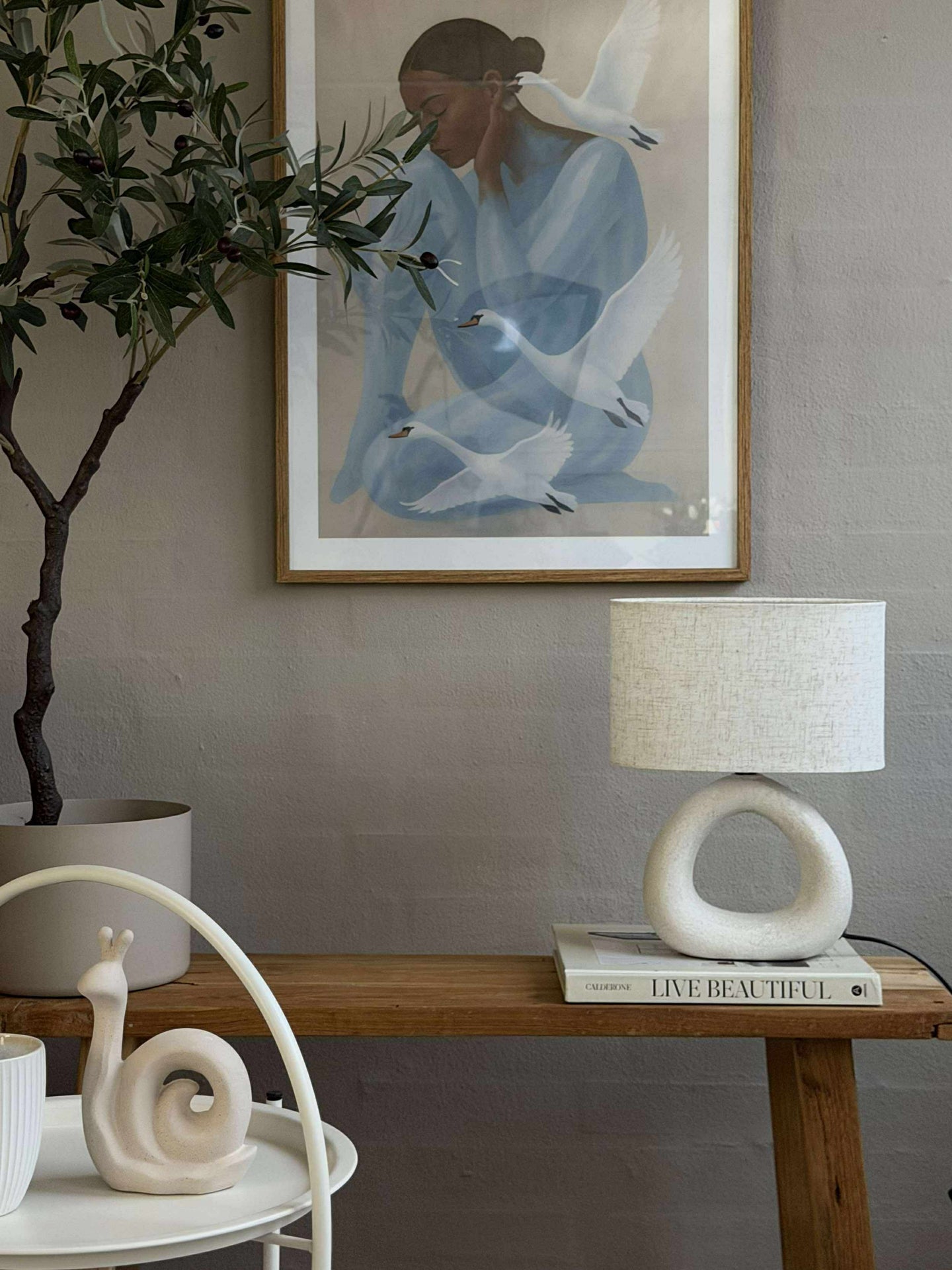 Bordslampa STONEWARE - Ljus Natur