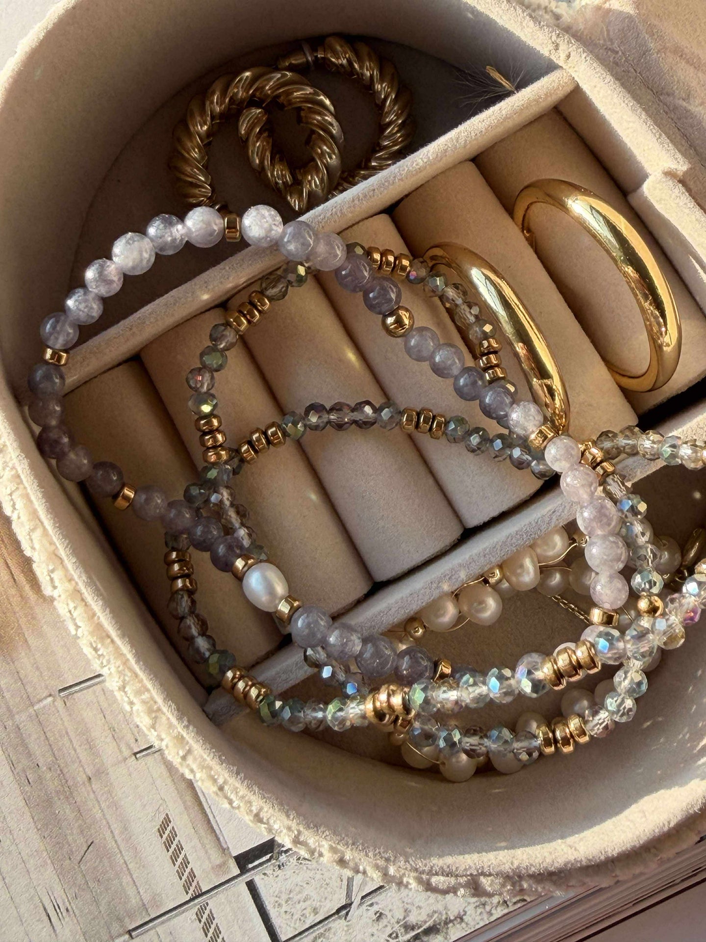 Armband Leah Lavendel/Stone – Set med 3 st