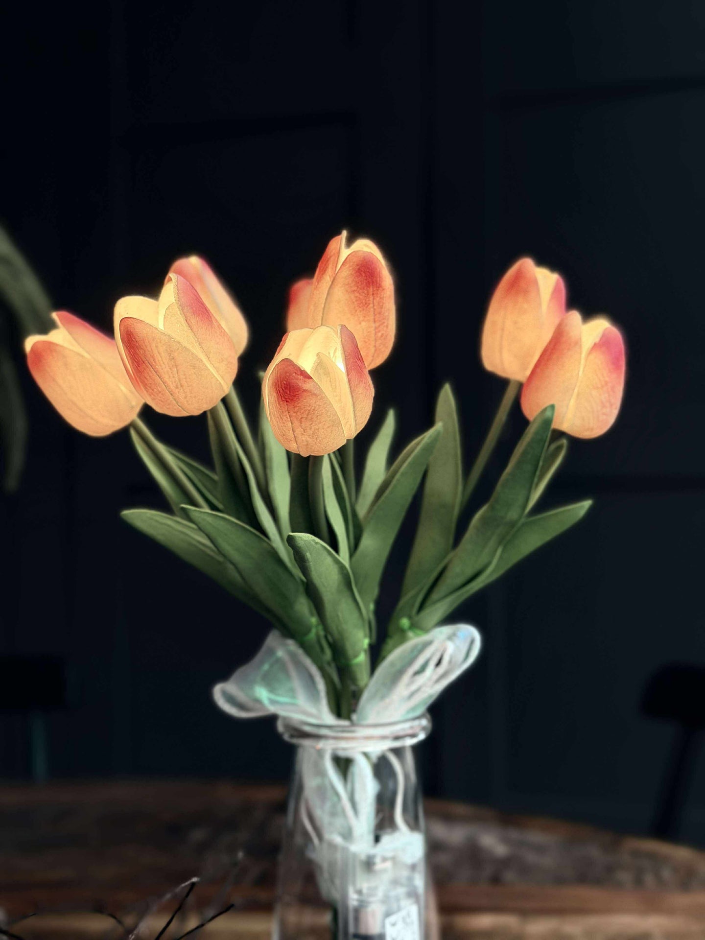 Tulpaner med ljus - Ljusrosa