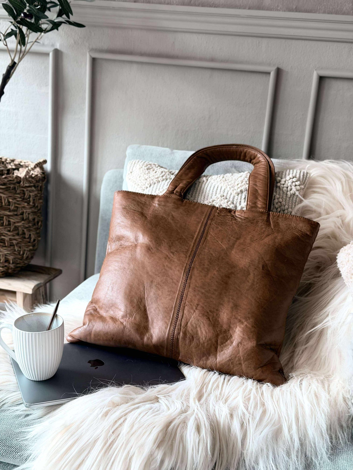 Shopper inkl. clutch MILLE – COGNAC