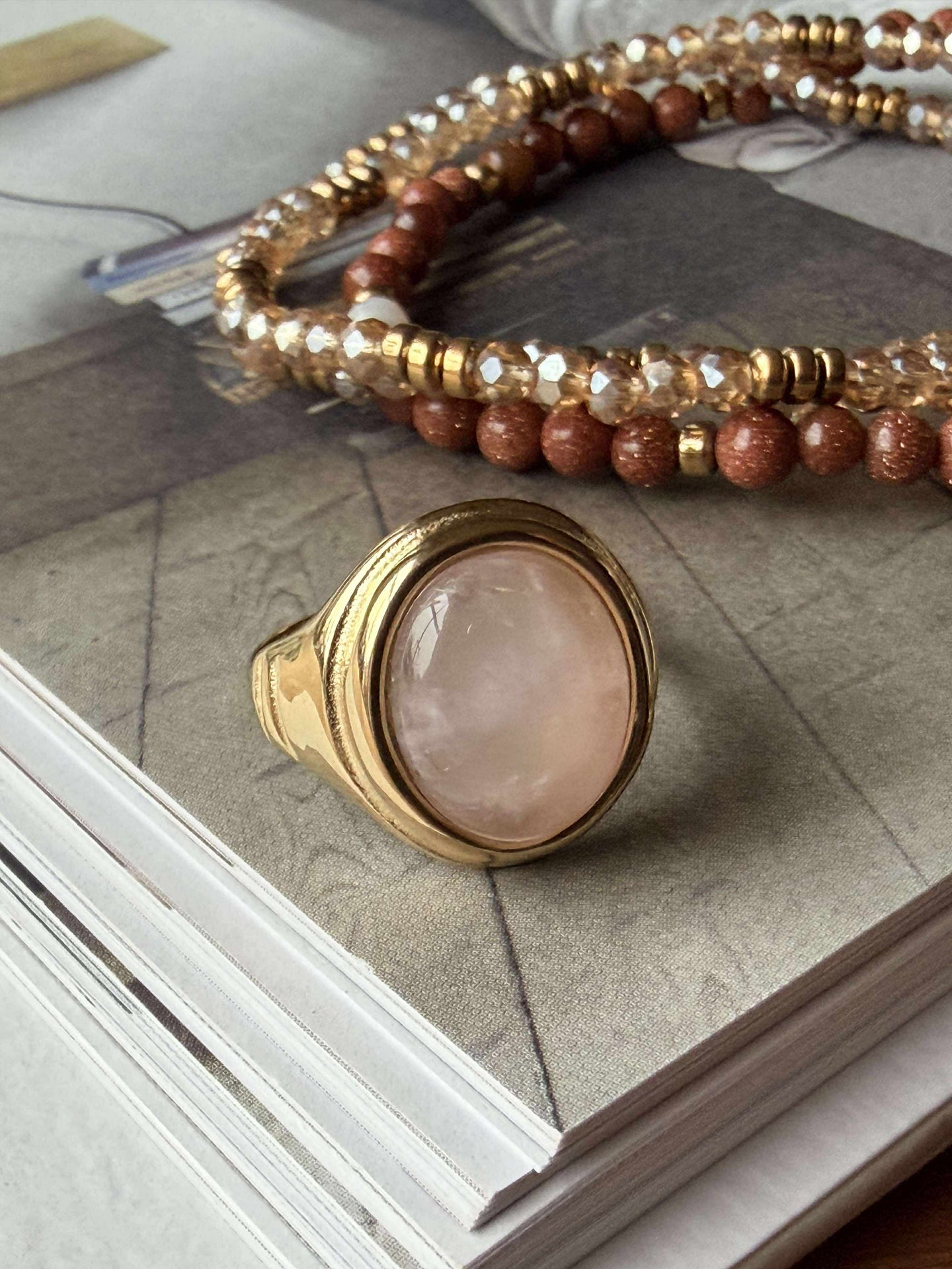 Ring rosenkvarts