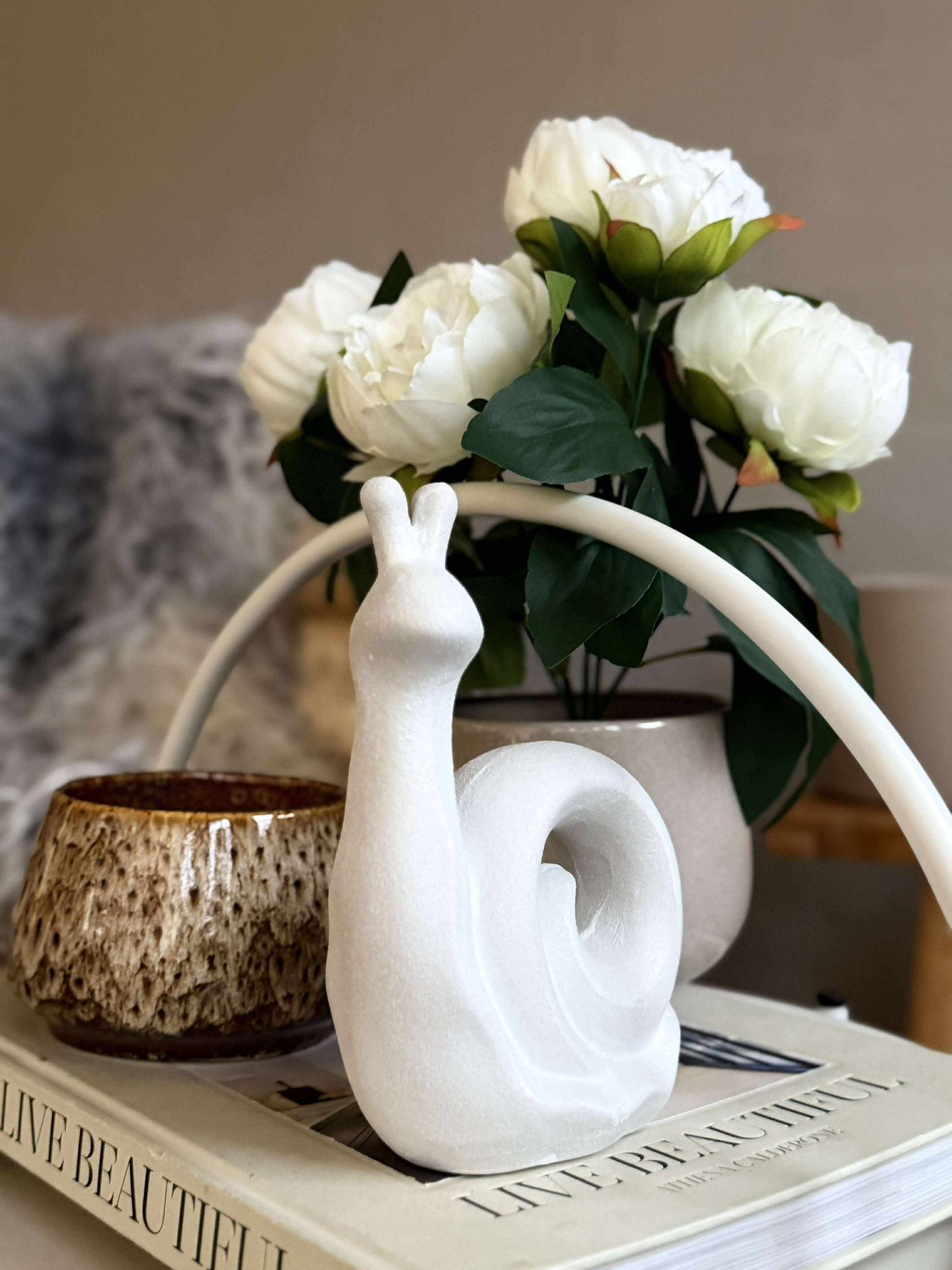 Dekorationssnäcka - Vit eller beige