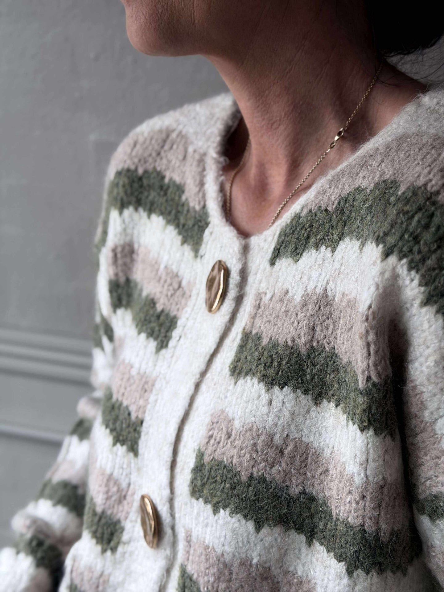 Cardigan Grön randig