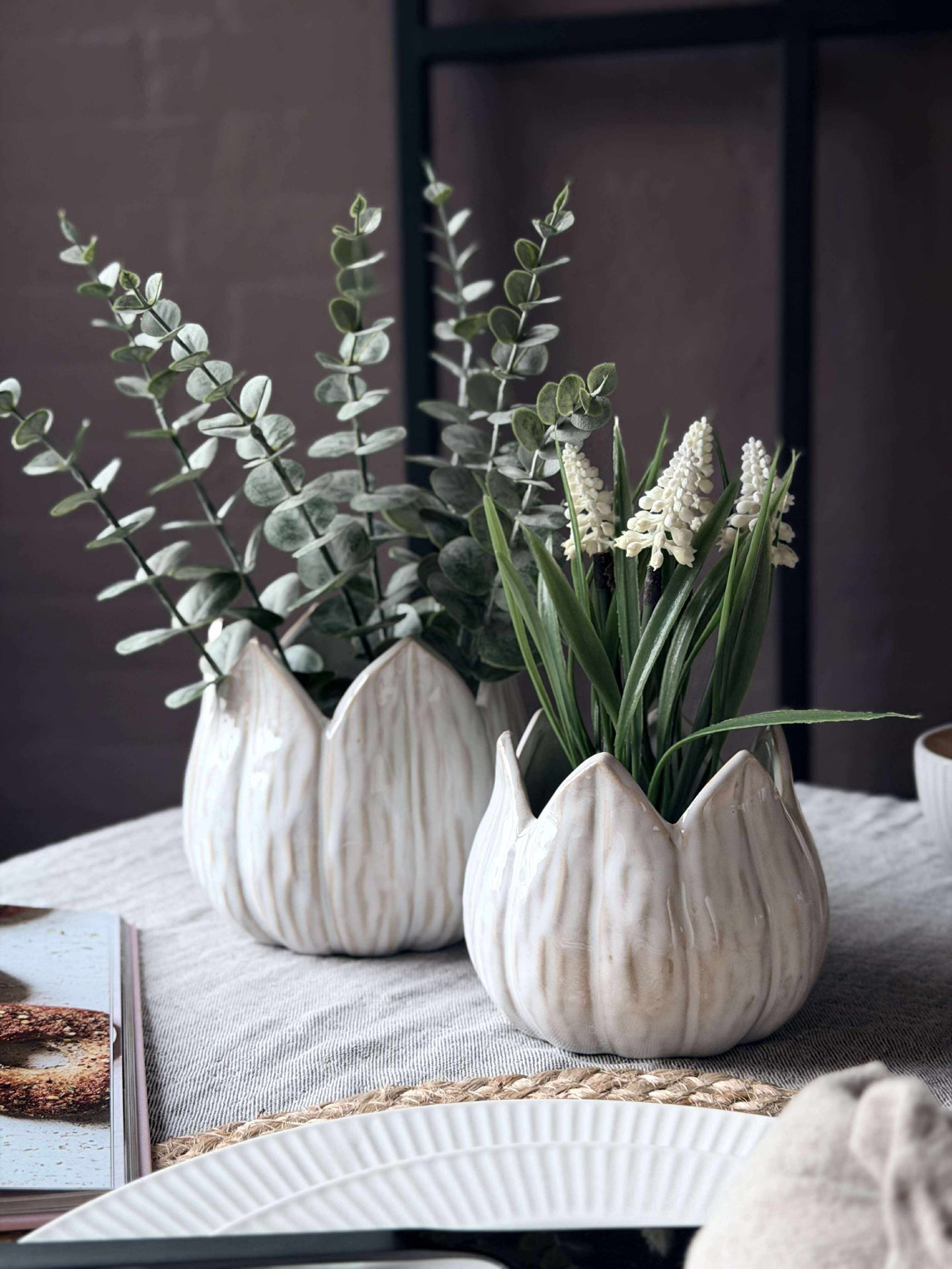 Örtkrukor TULIP white - Flera storlekar