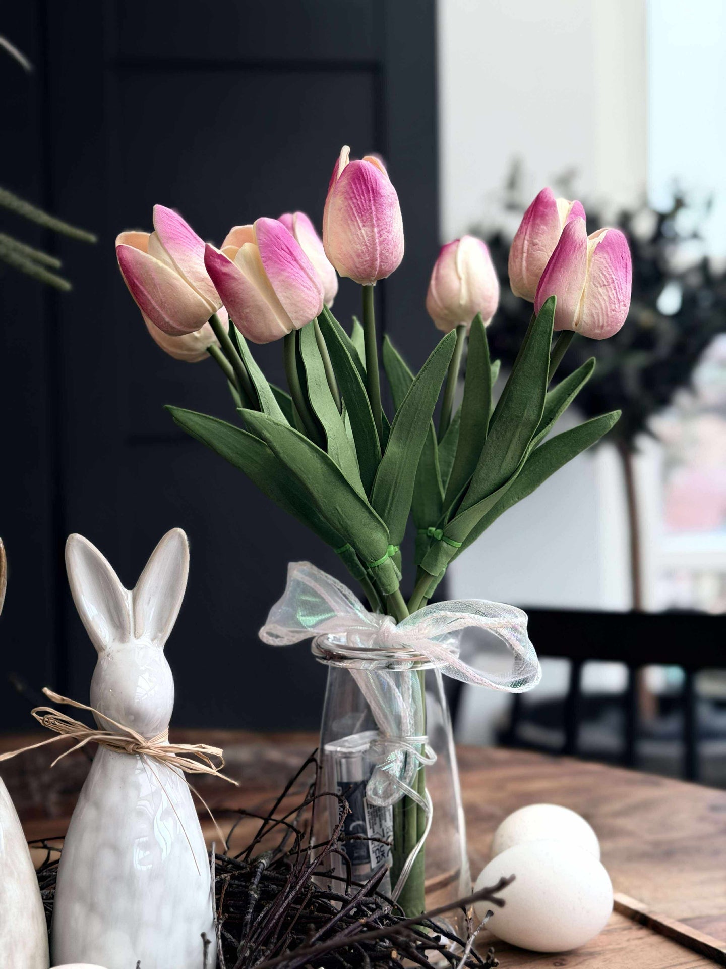 Tulpaner med ljus - Ljusrosa