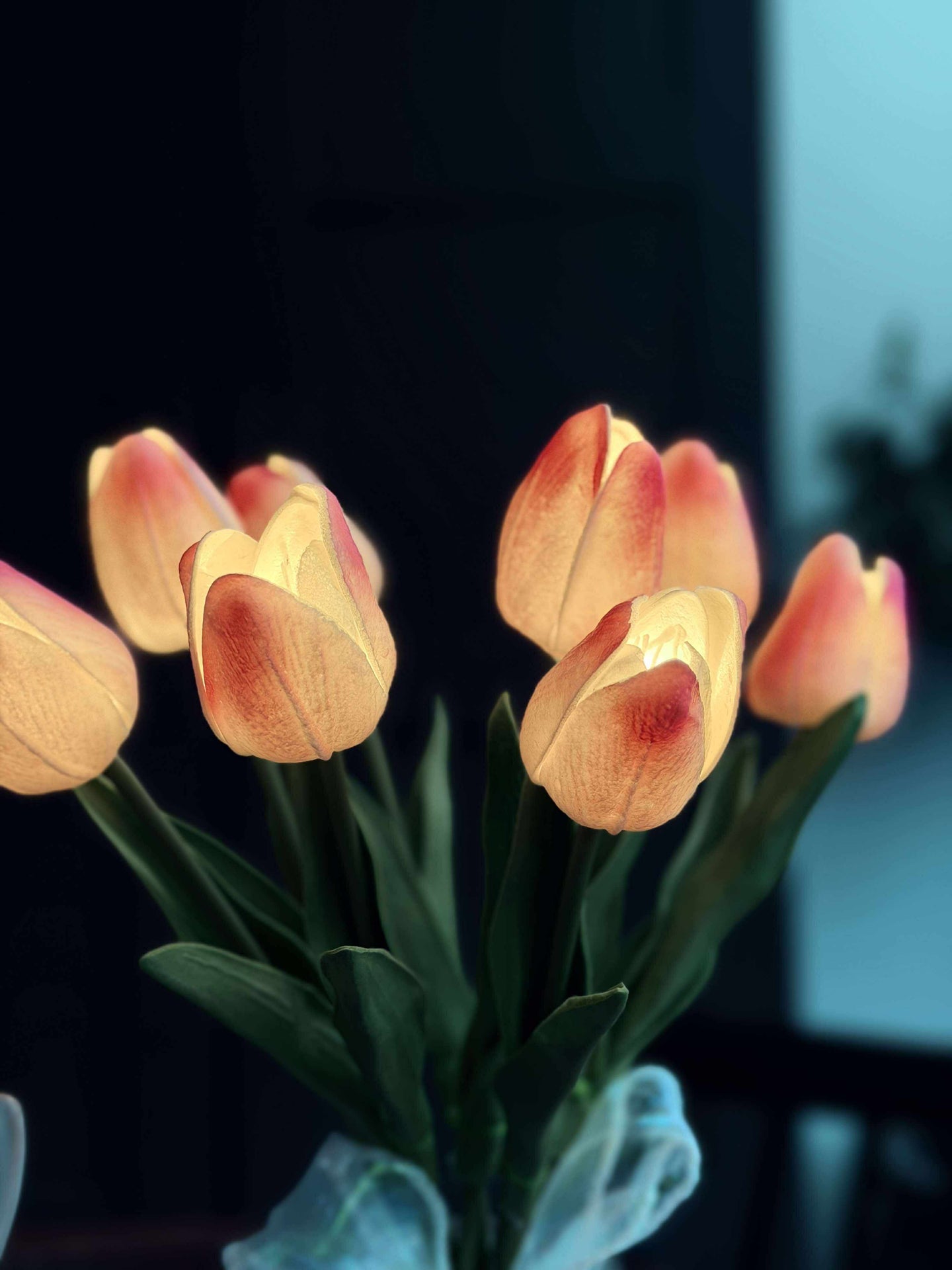 Tulpaner med ljus - Ljusrosa