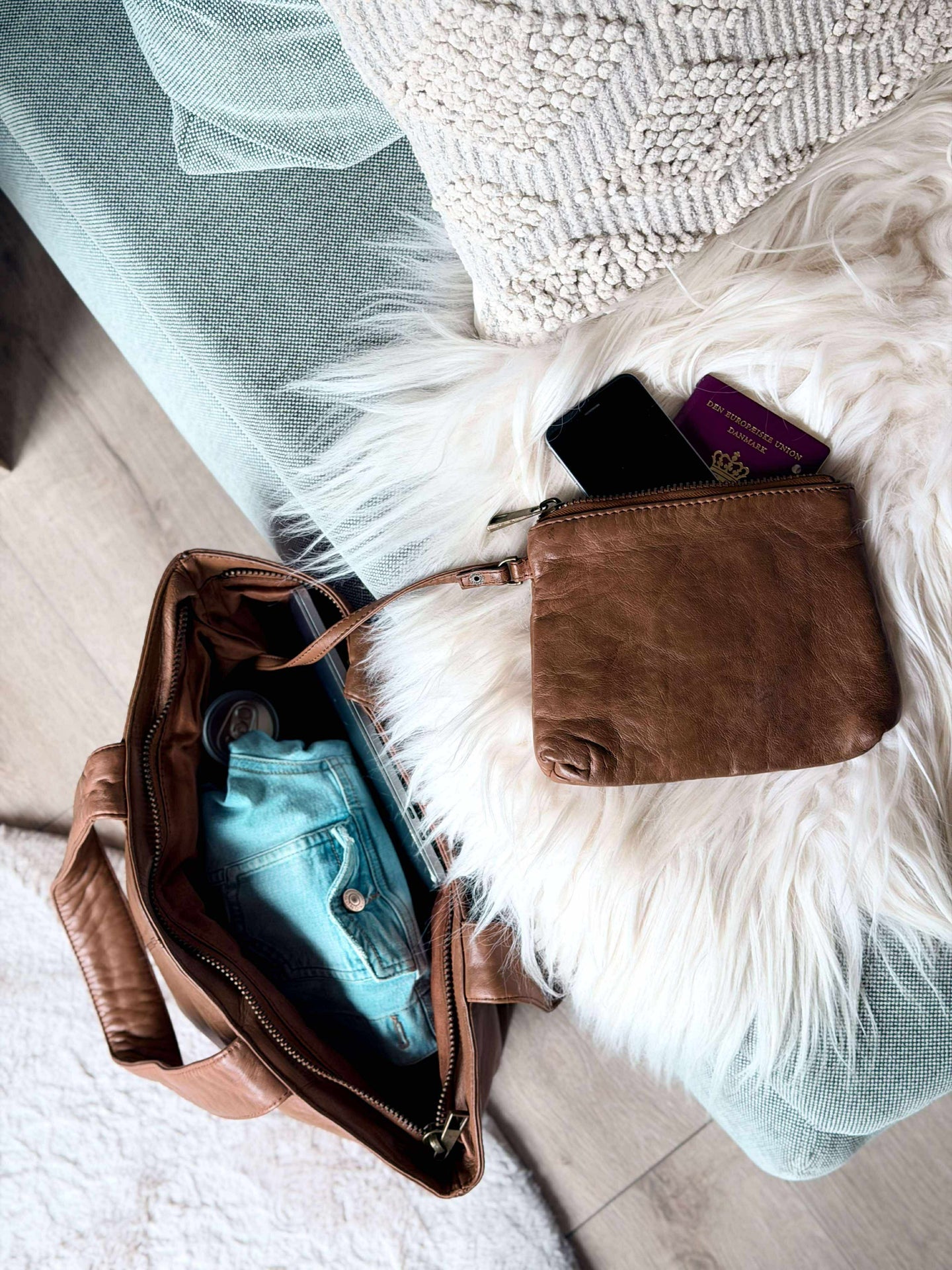 Shopper inkl. clutch MILLE – COGNAC