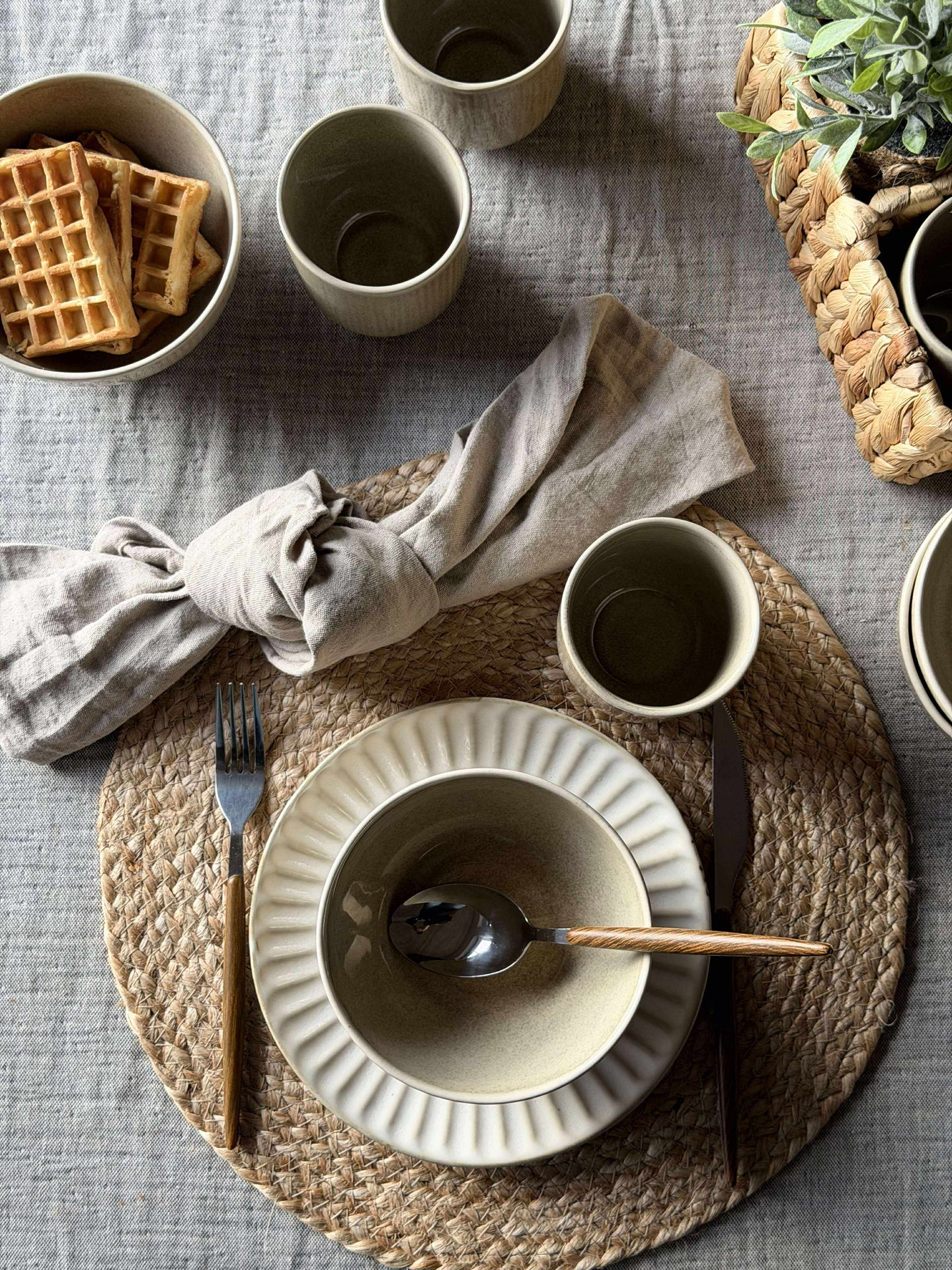 Skål Lydia keramik - Set med 4 st Beige