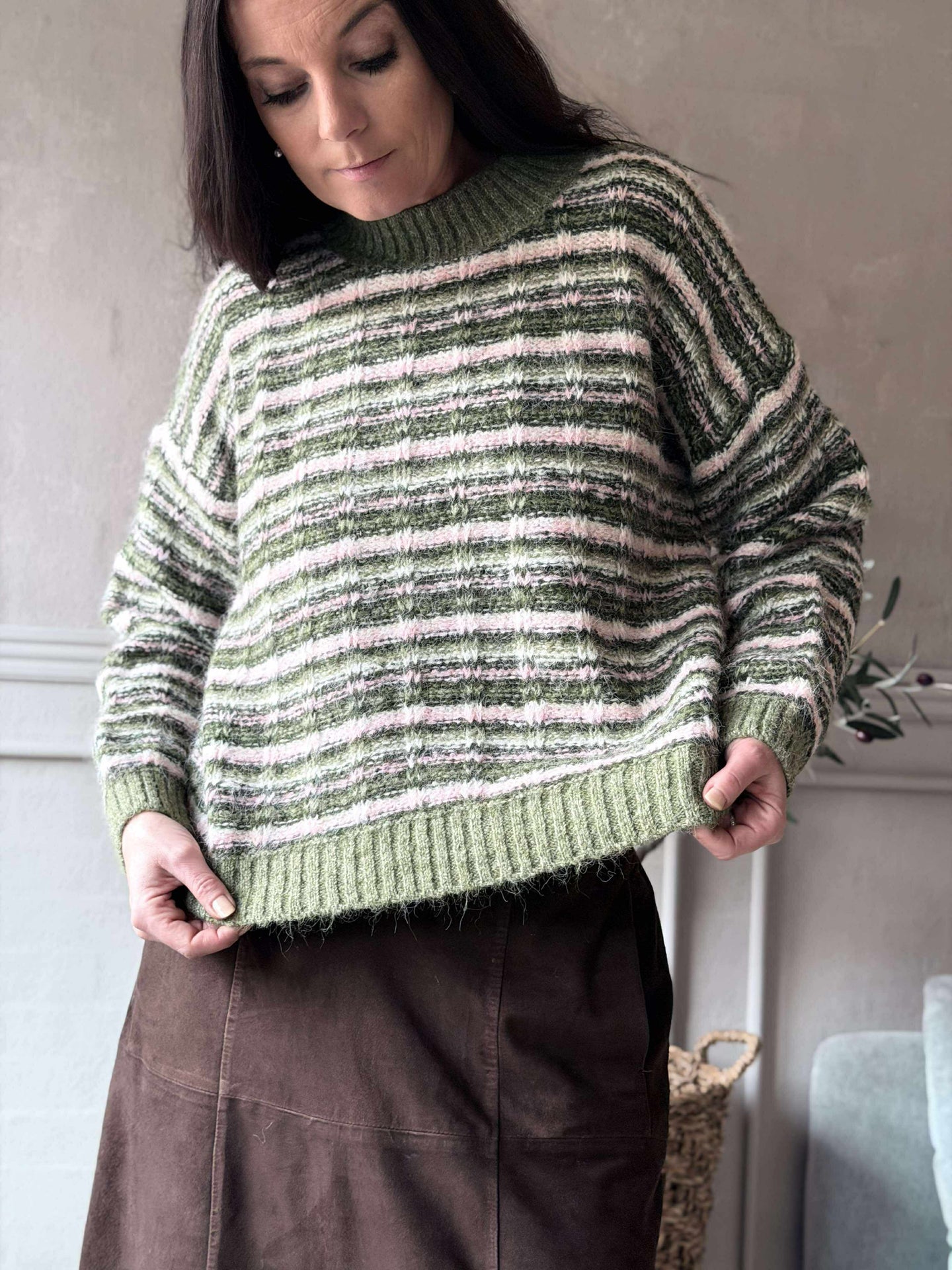 Stickad Elvira grön