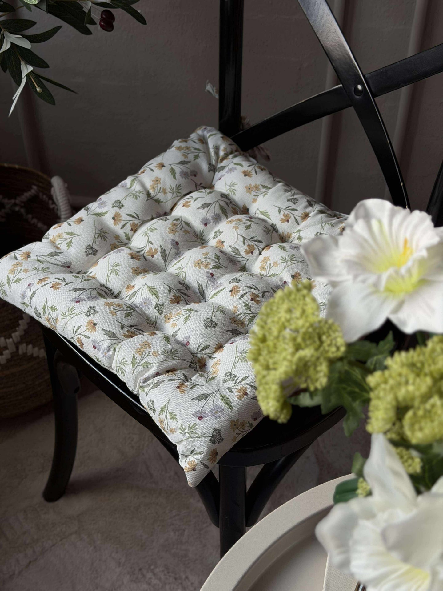Kudde med fyllning - Blommor
