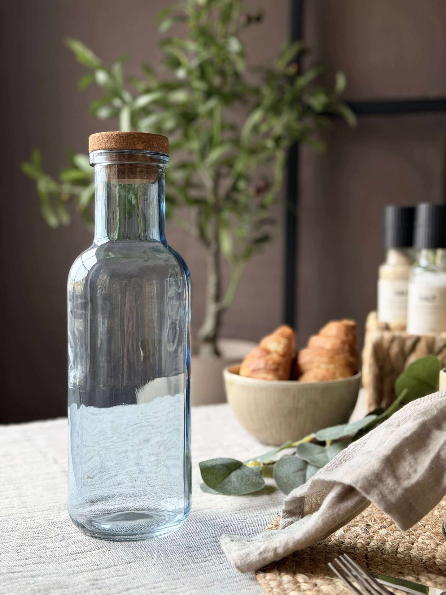 Vattenflaska med korkpropp – Blue 1 ltr.