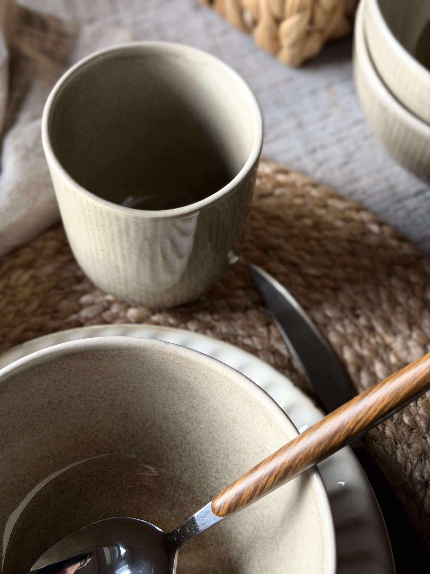 Skål Lydia keramik - Set med 4 st Beige