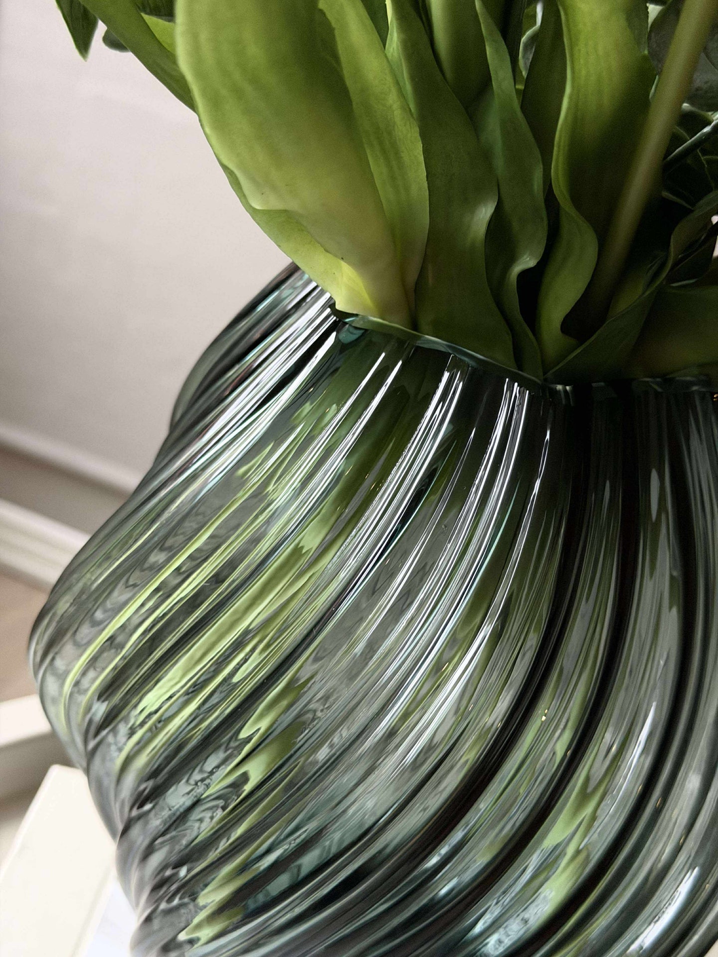 Vas grön - Munblåst glas