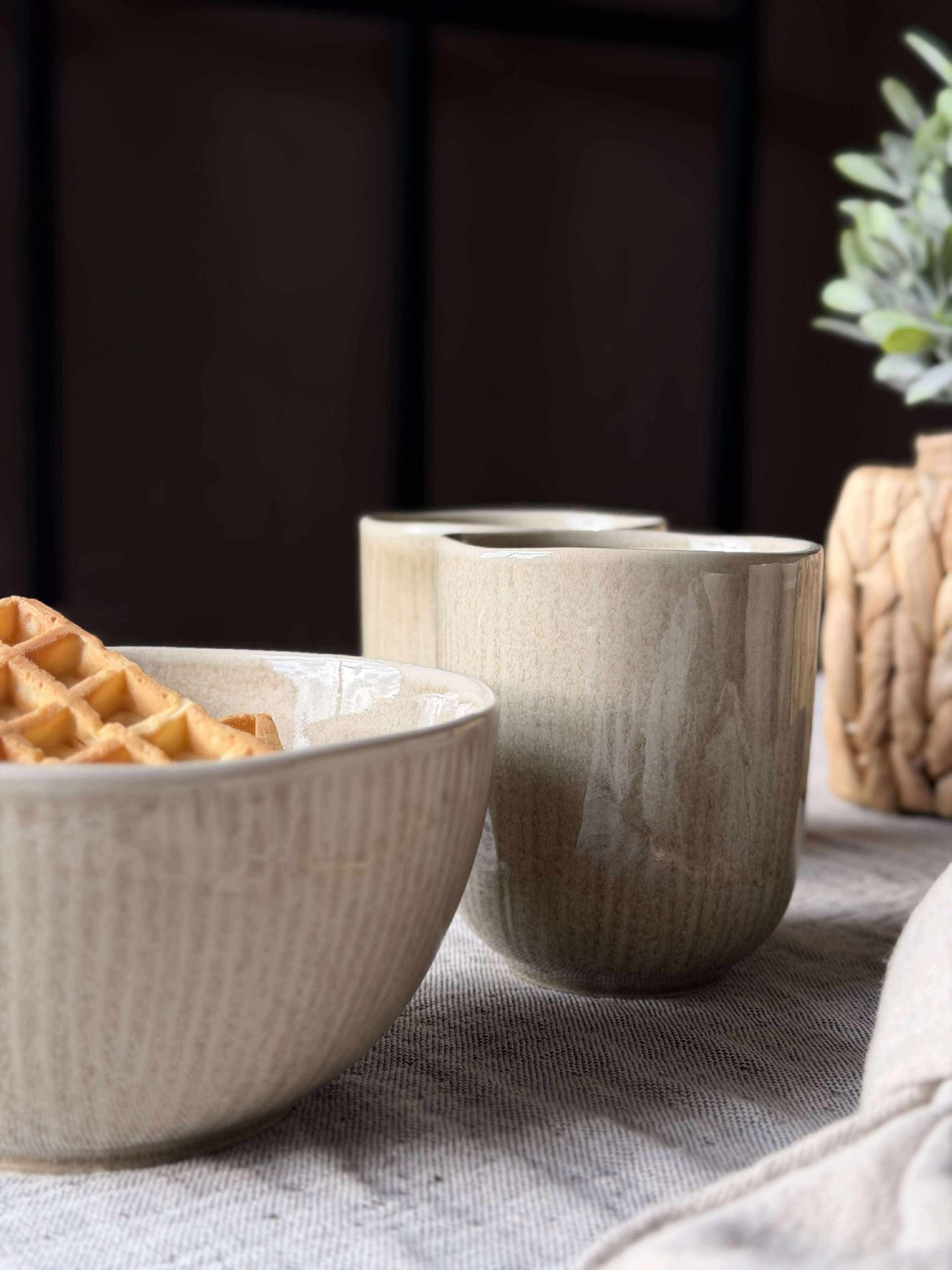 Mugg Lydia keramik - Set med 4 st Beige