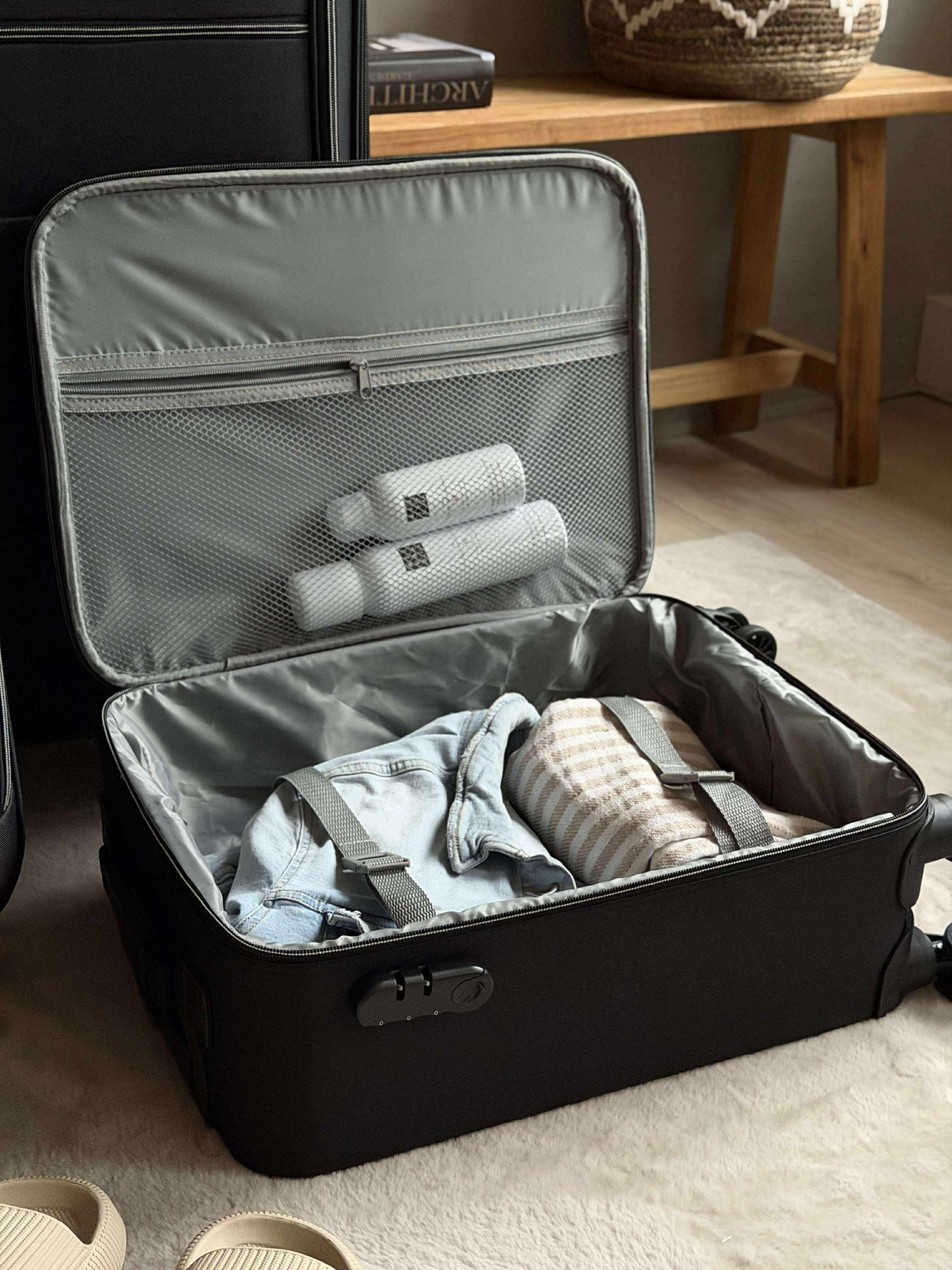 Kuffert-set med 3 kuffertar och väska för handbagage
