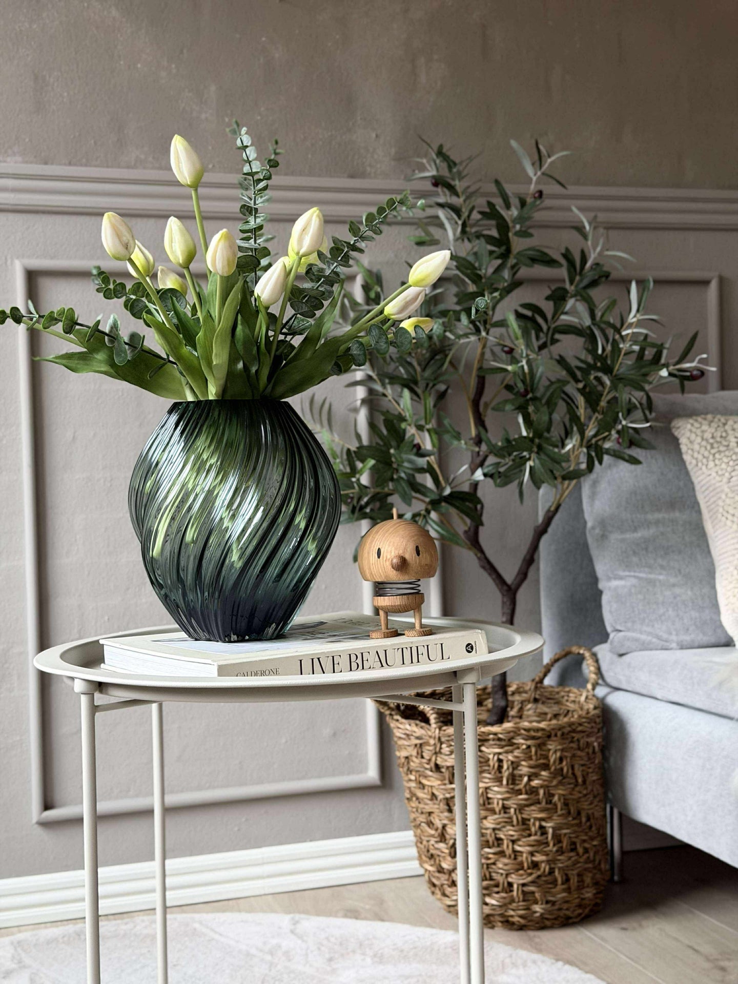 Vas grön - Munblåst glas