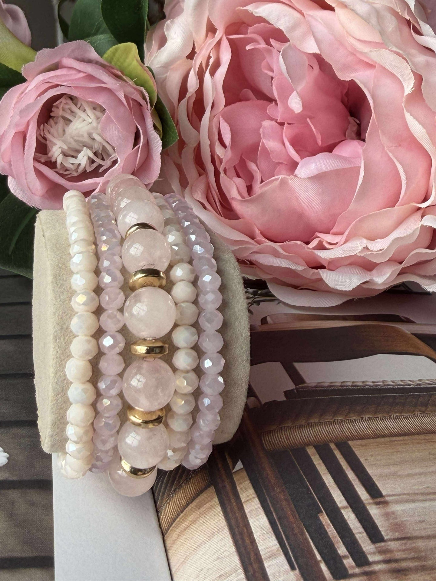Armband MICHELLE Soft Rose / Mix - 5 st