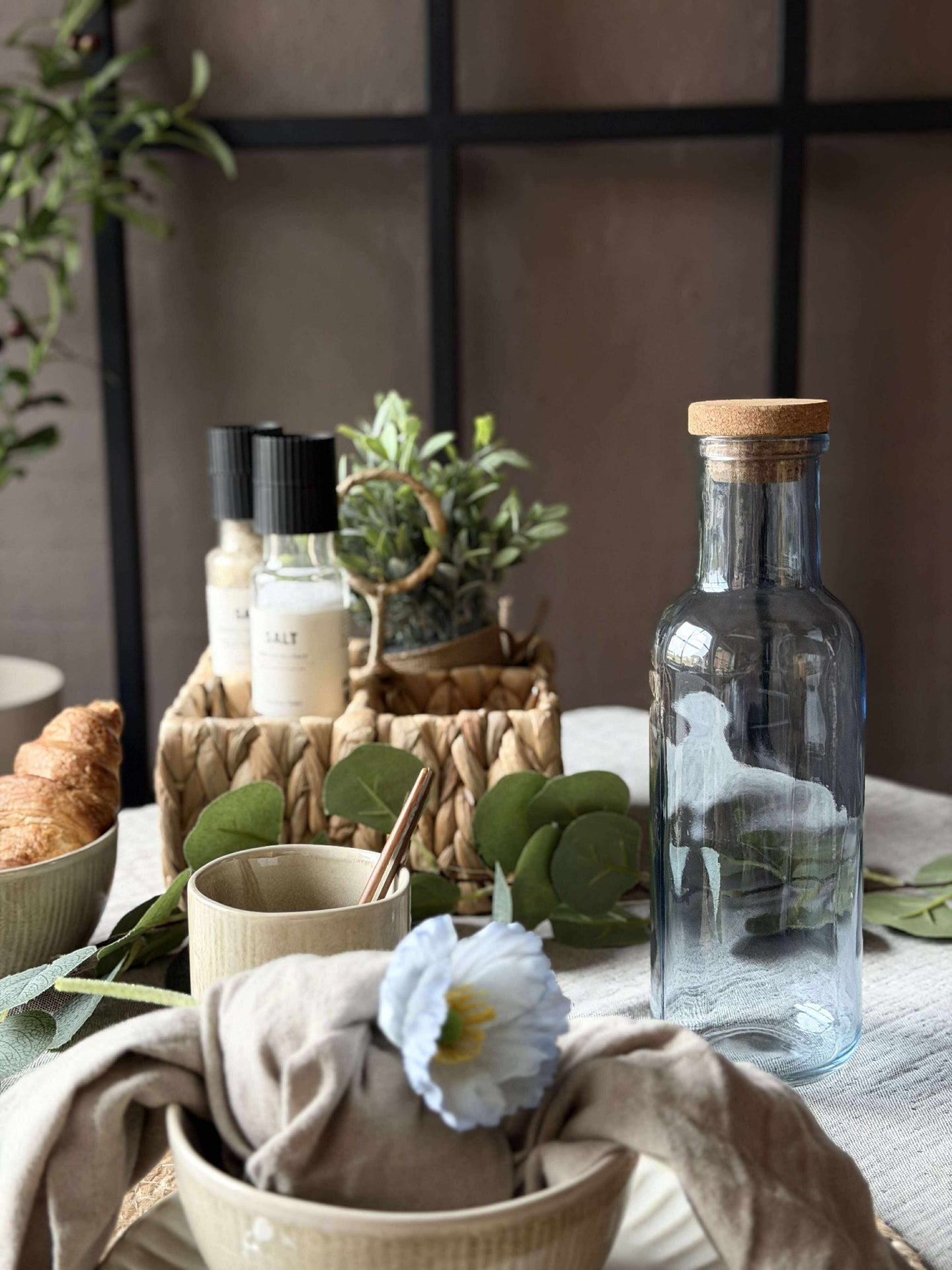 Vattenflaska med korkpropp – Blue 1 ltr.
