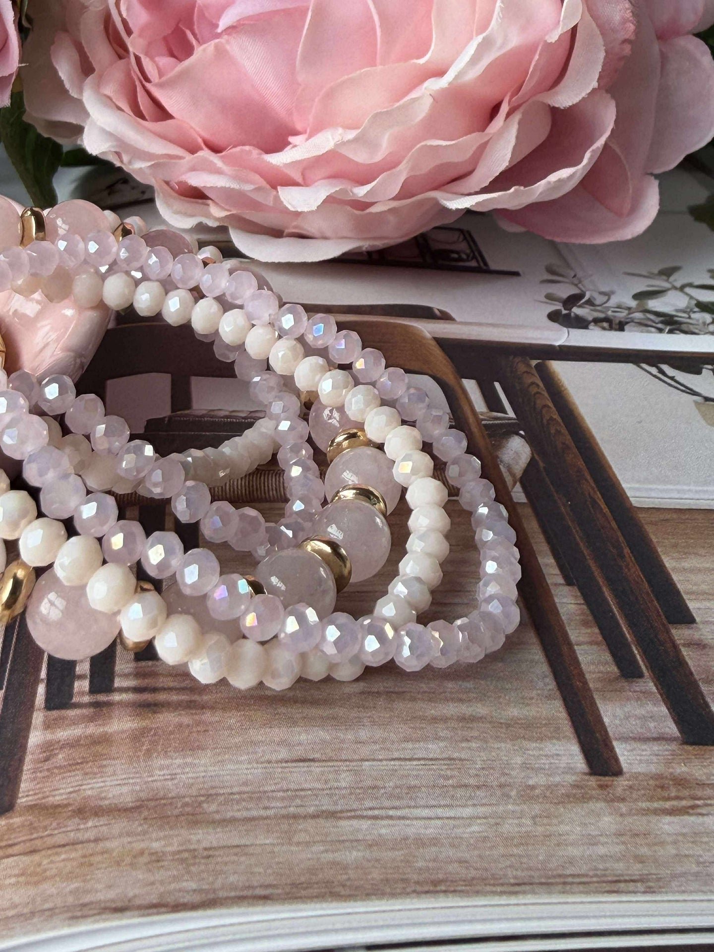 Armband MICHELLE Soft Rose / Mix - 5 st