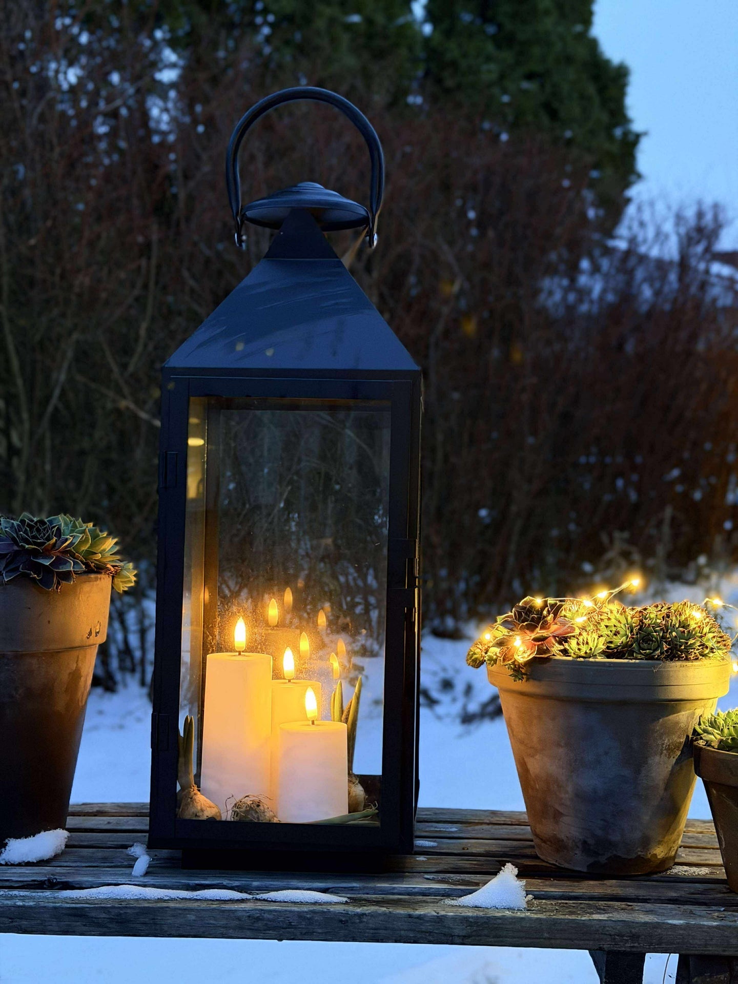 LED Utomhus Blockljus Set om 3 st - Vit
