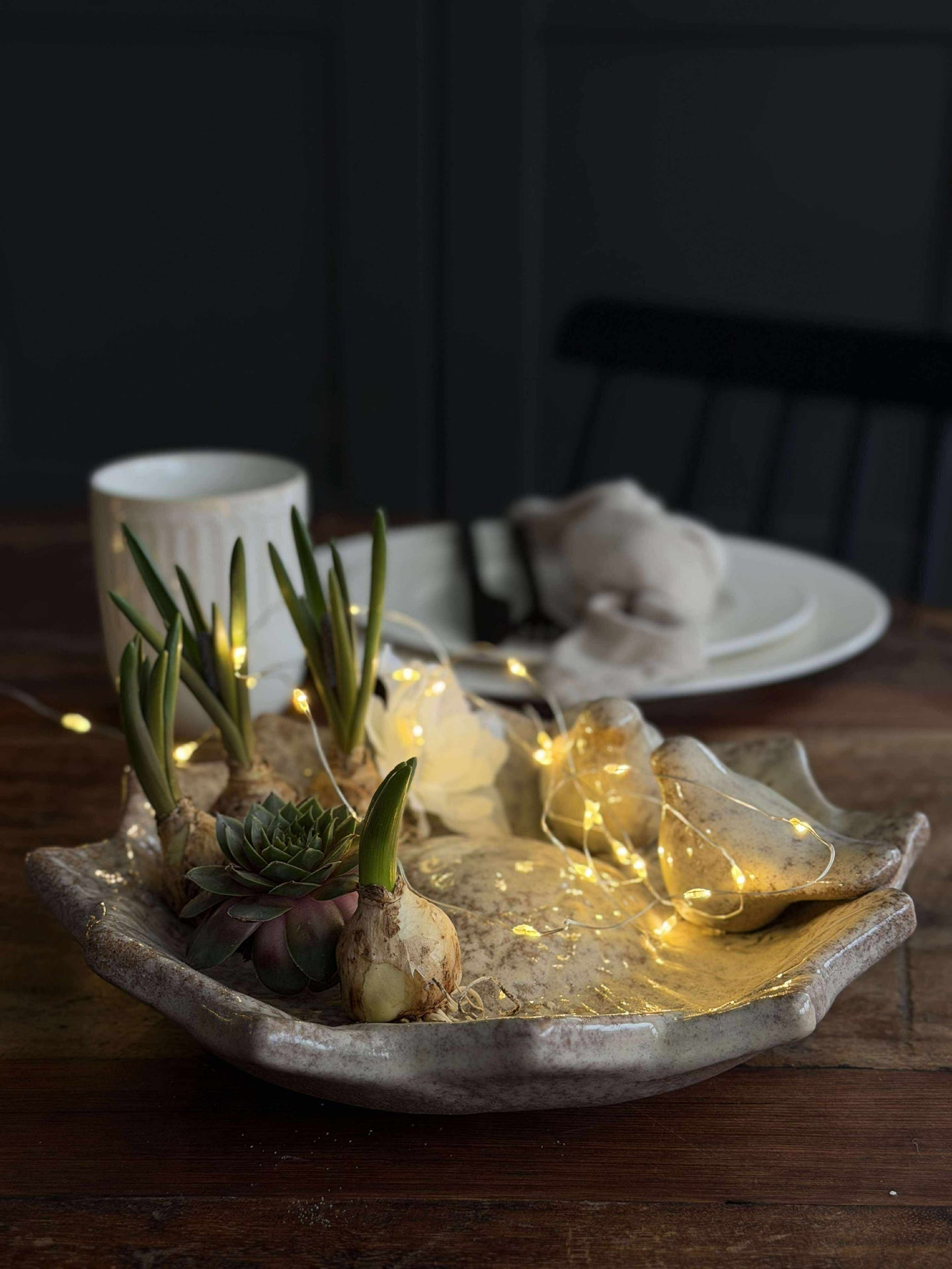Fat med fåglar – Beige
