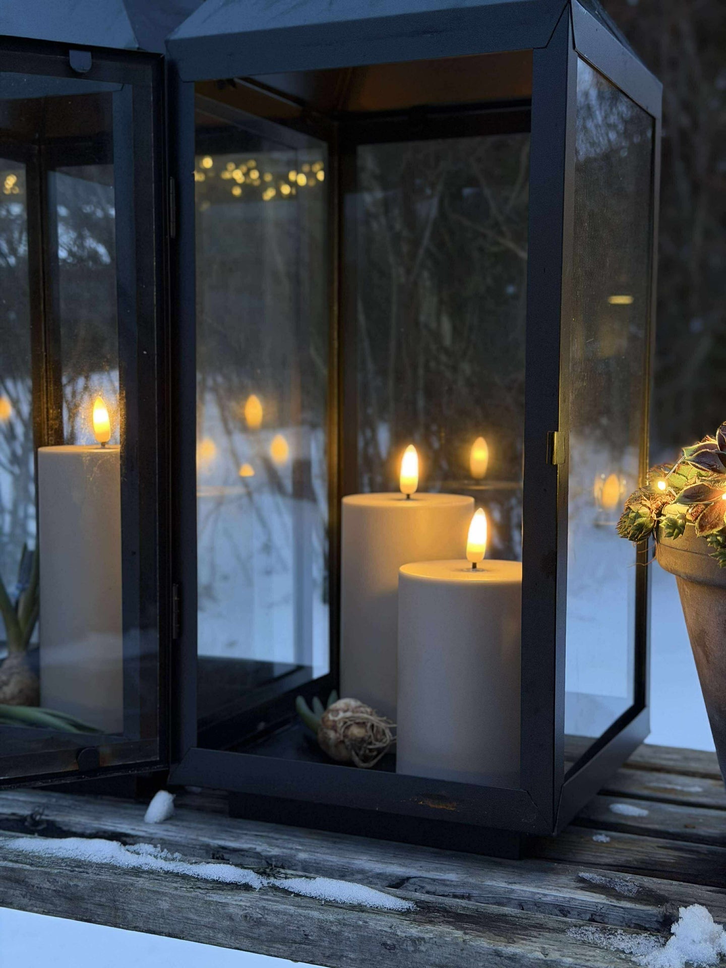 LED Utomhus Blockljus set om 3 st – Sand
