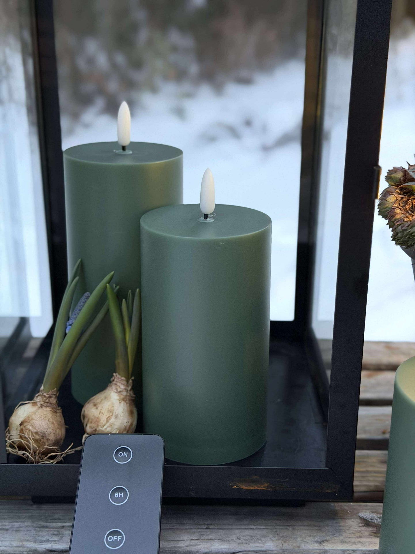 LED Utomhus Blockljus - Set om 3 st - Grön