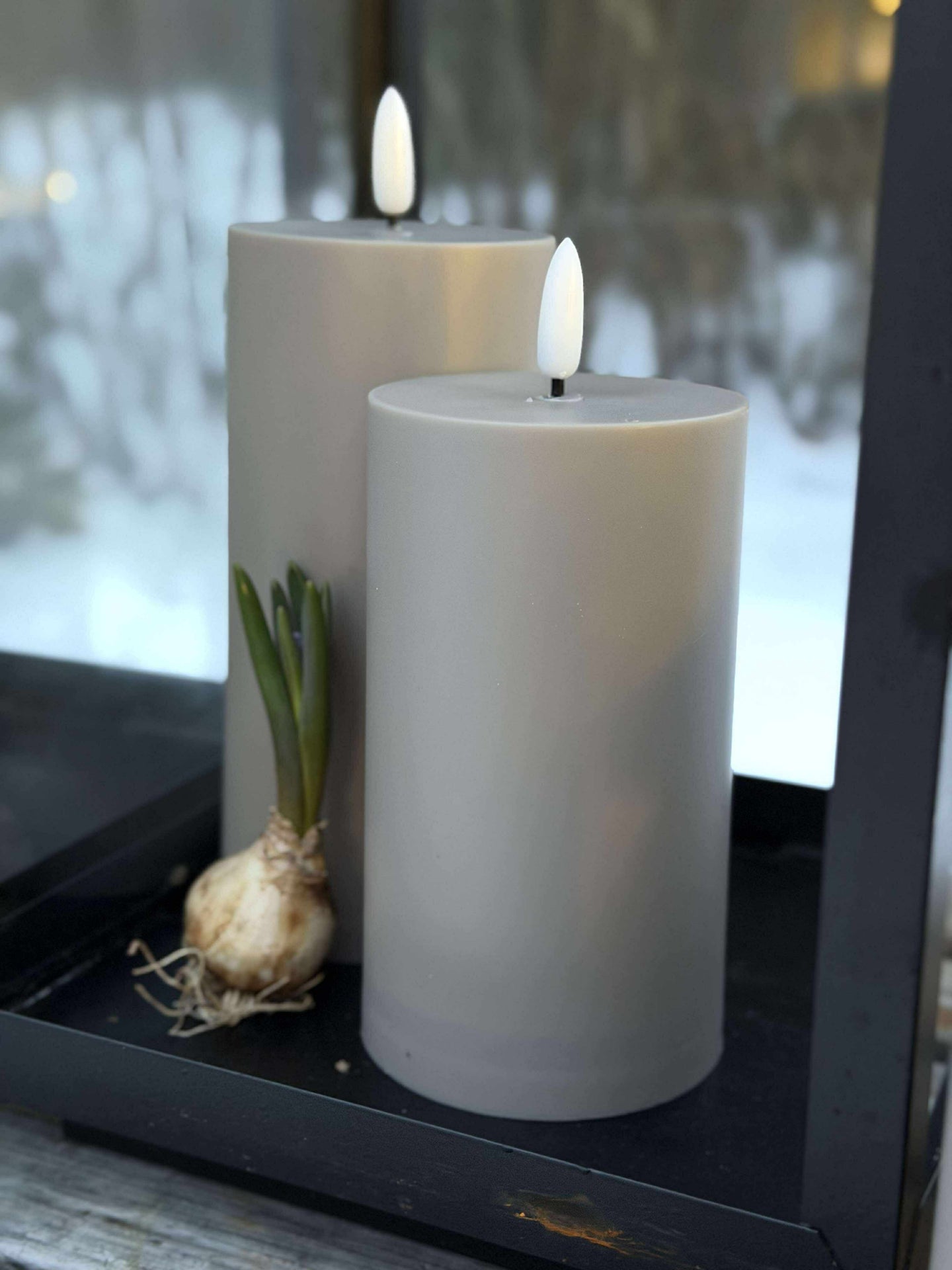 LED Utomhus Blockljus set om 3 st – Sand