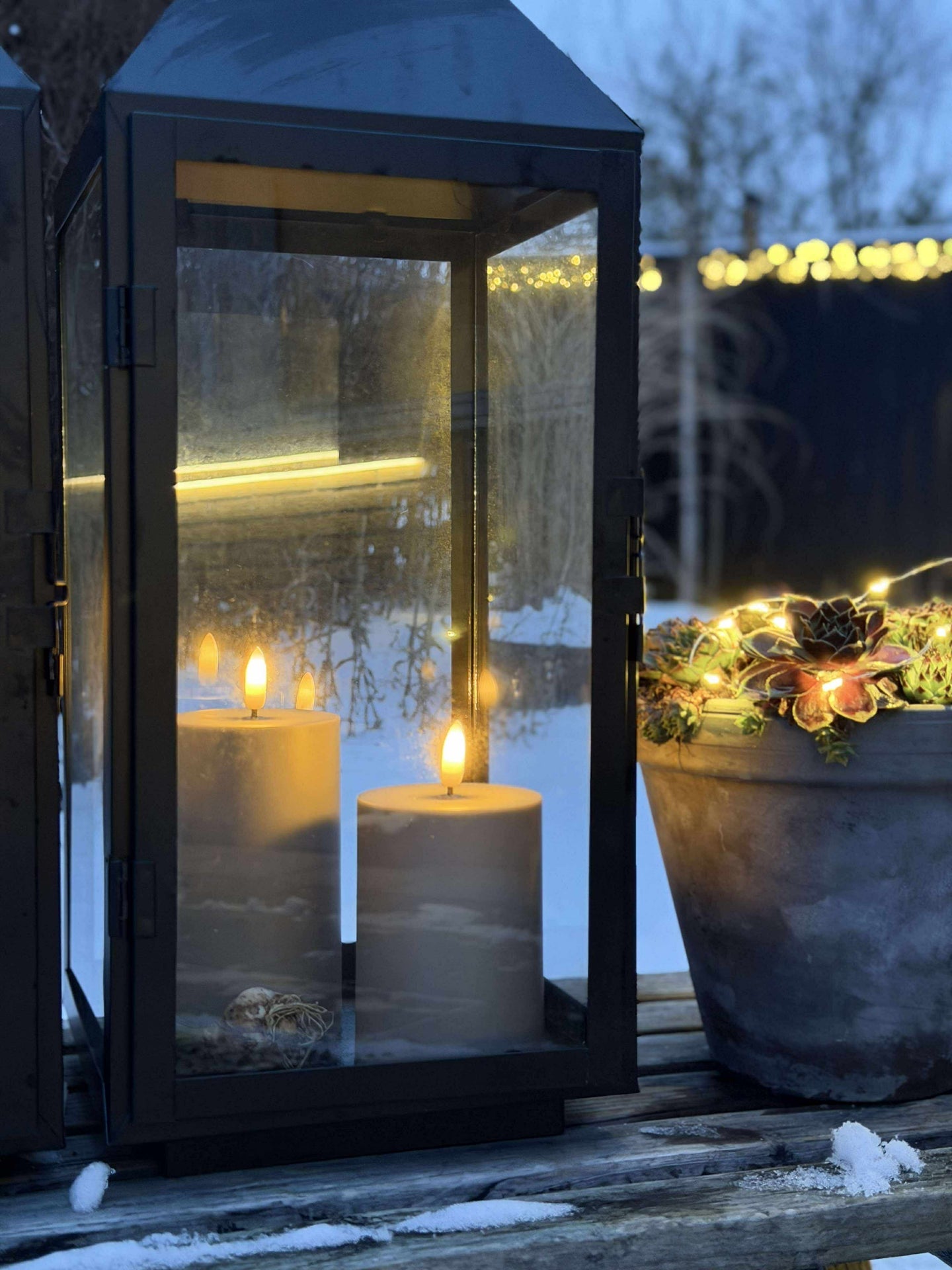 LED Utomhus Blockljus set om 3 st – Sand