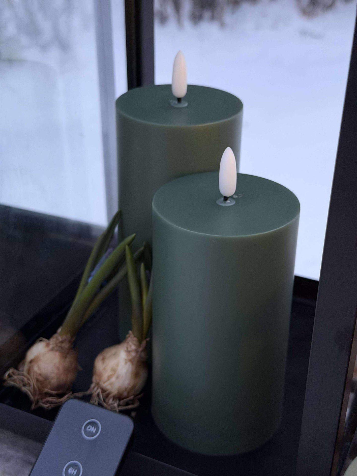 LED Utomhus Blockljus - Set om 3 st - Grön