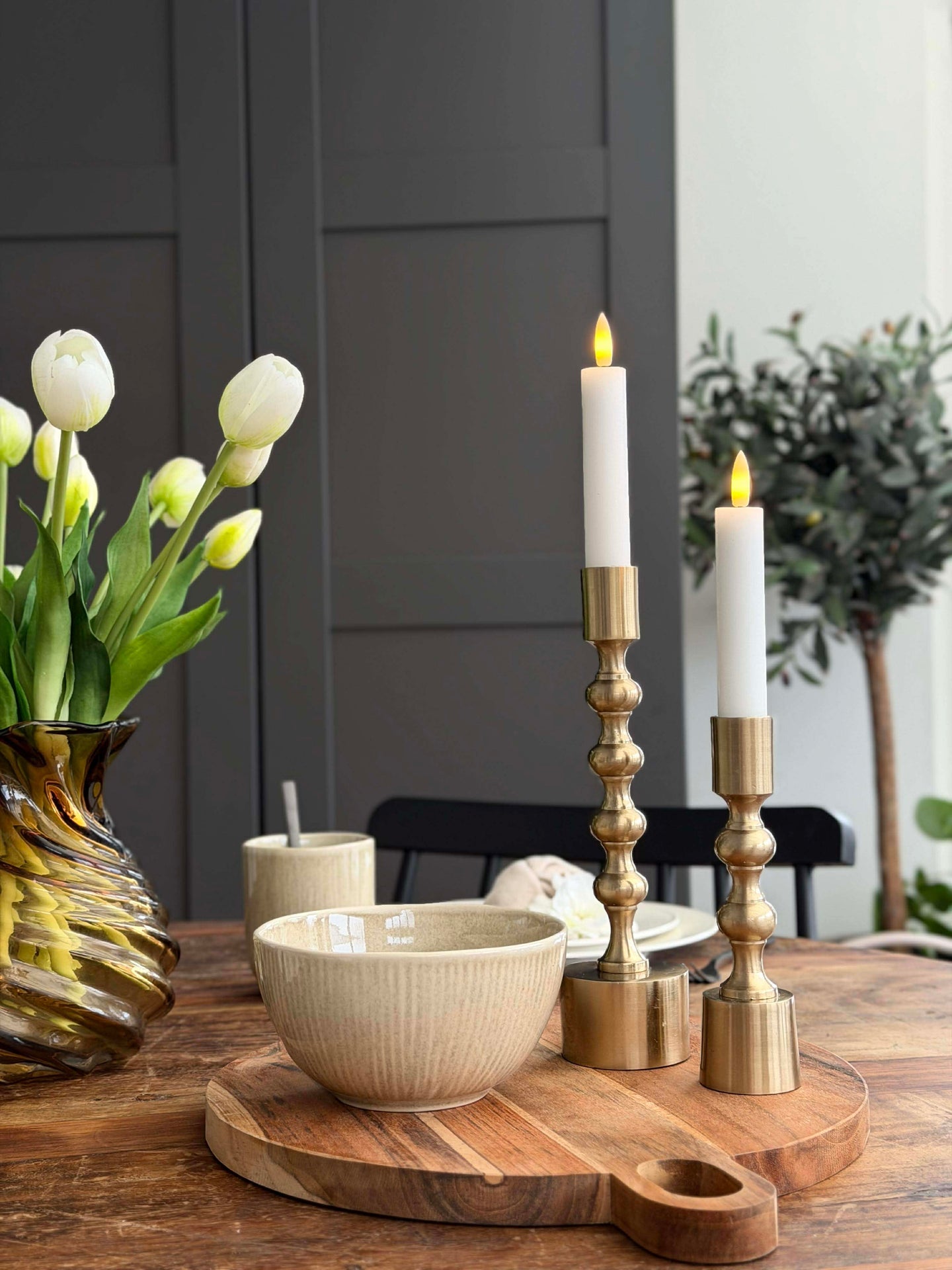 Vita Stearinljus 2 st. - Flera storlekar