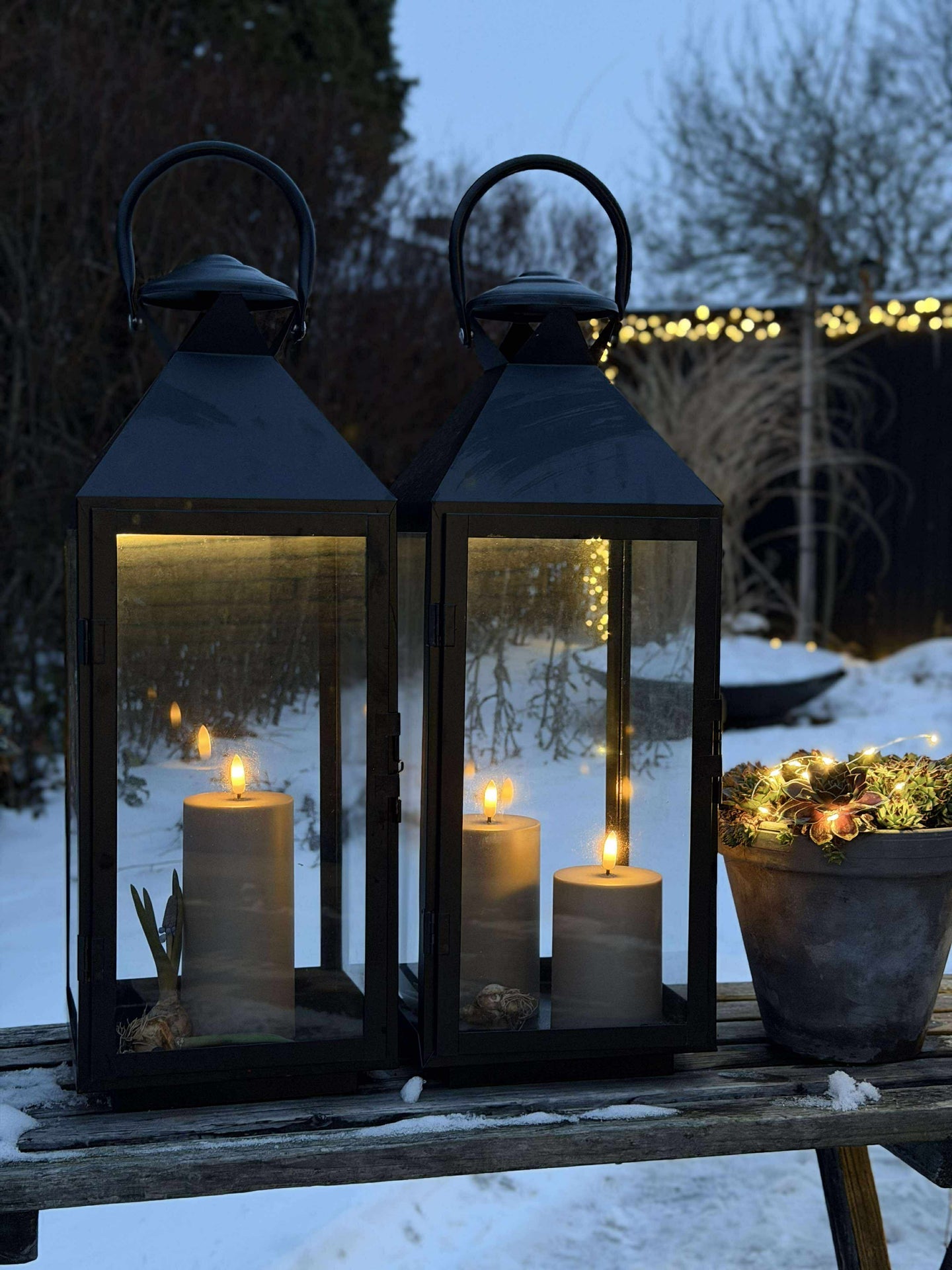 LED Utomhus Blockljus set om 3 st – Sand