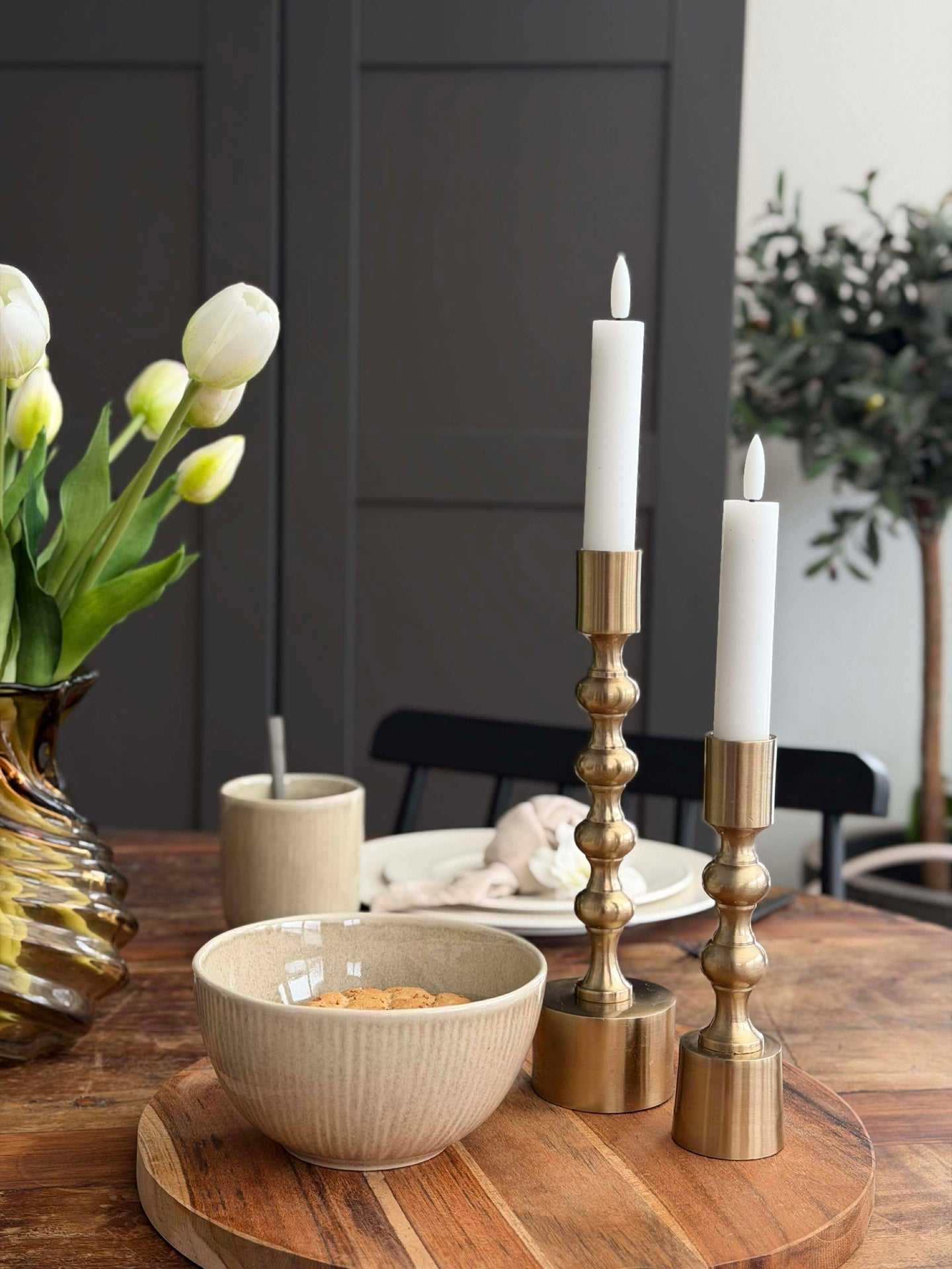 Vita Stearinljus 2 st. - Flera storlekar